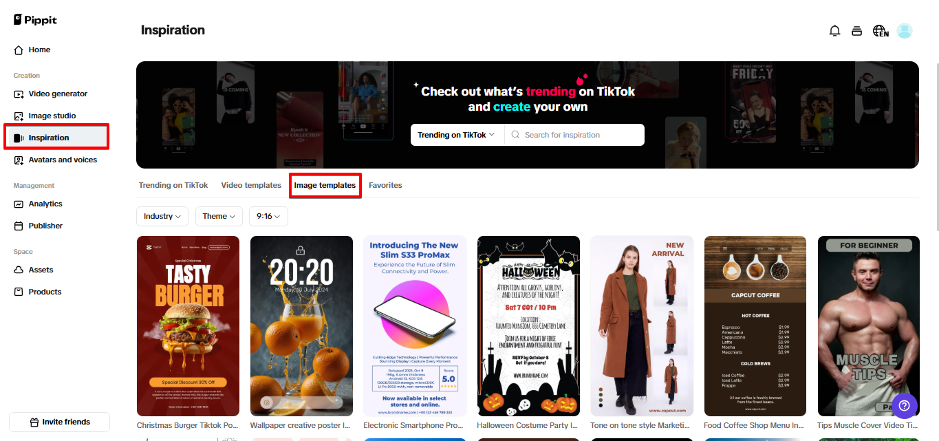 Instagram Reel cover templates in Pippit