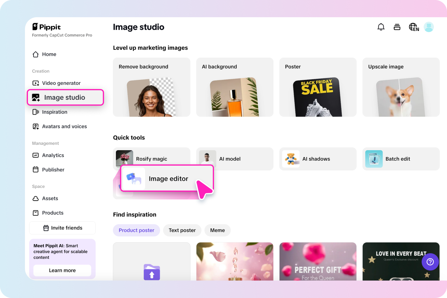 Access the Image editor