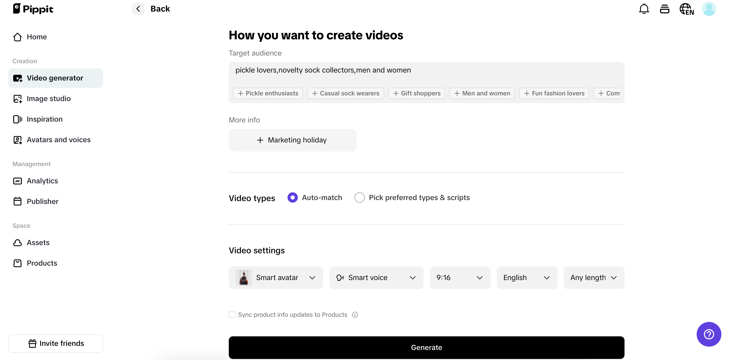 Generate your story content