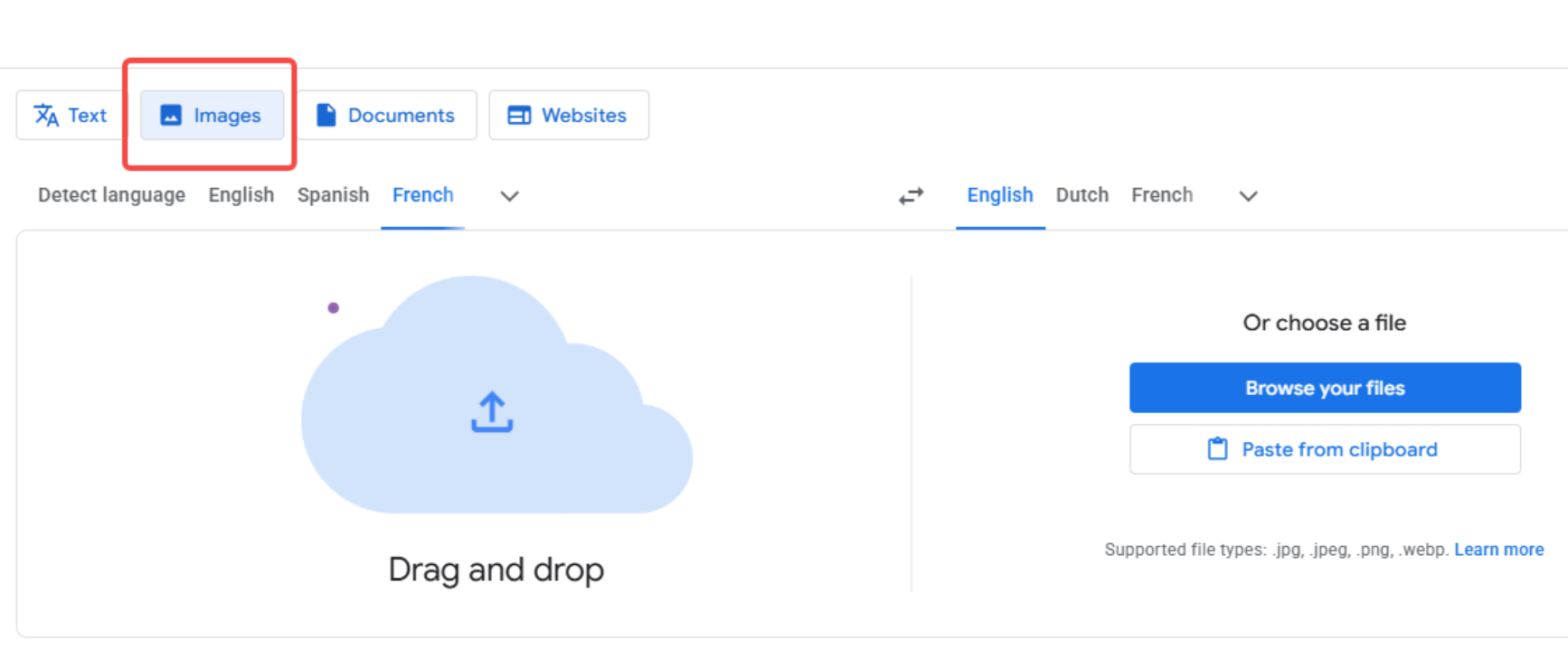 Upload your image or document on your computer