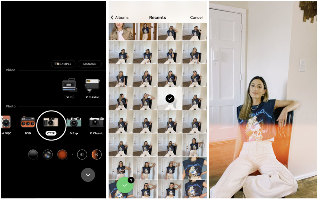 Image showing how to use Dazz Cam filters