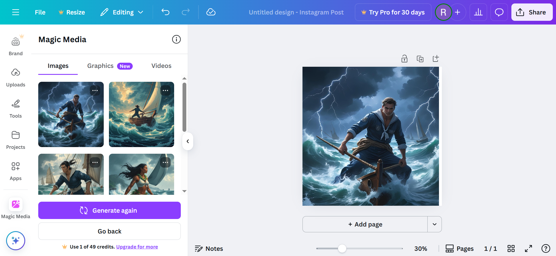 Canva - free AI character image generator