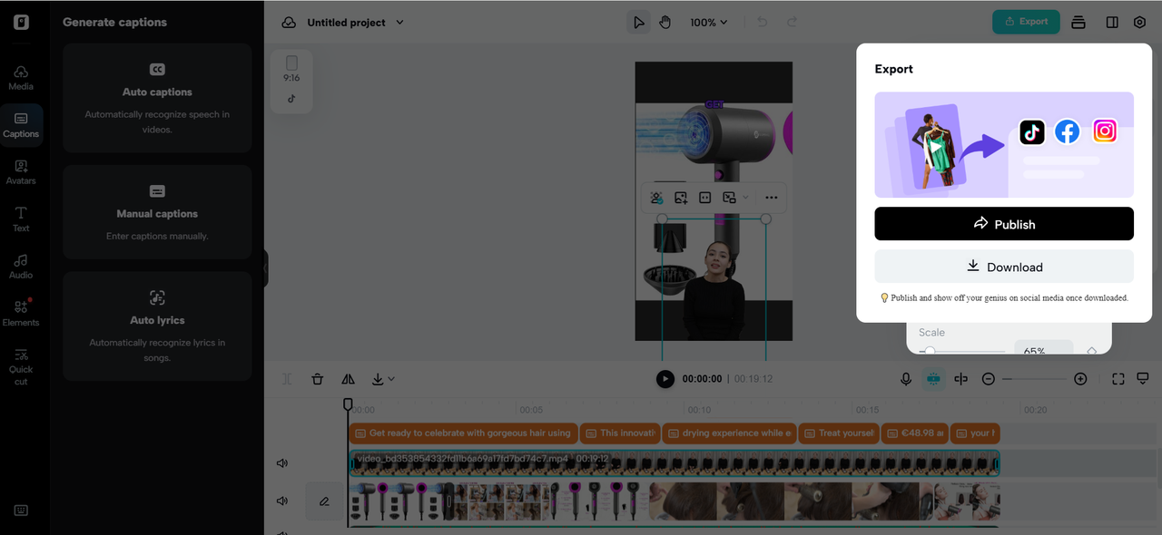 Export and publish on Instagram