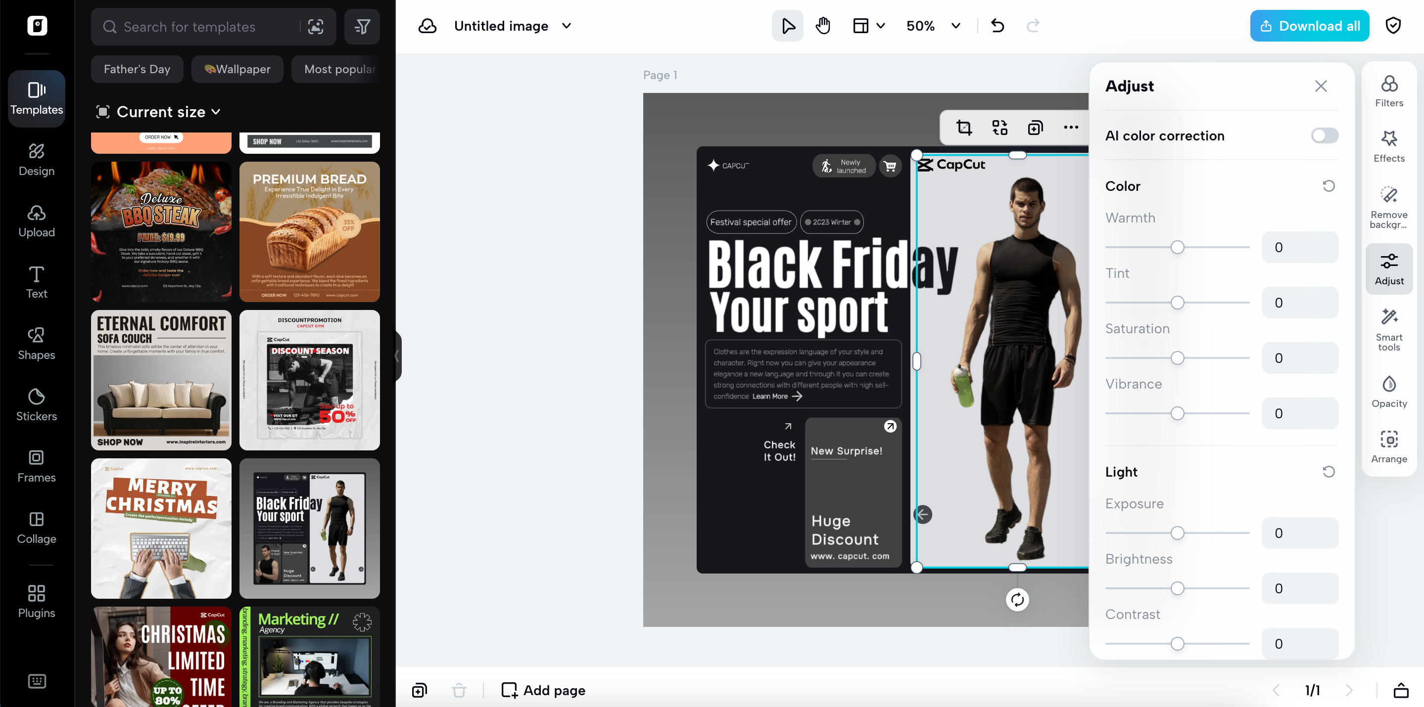 Select a template and customize