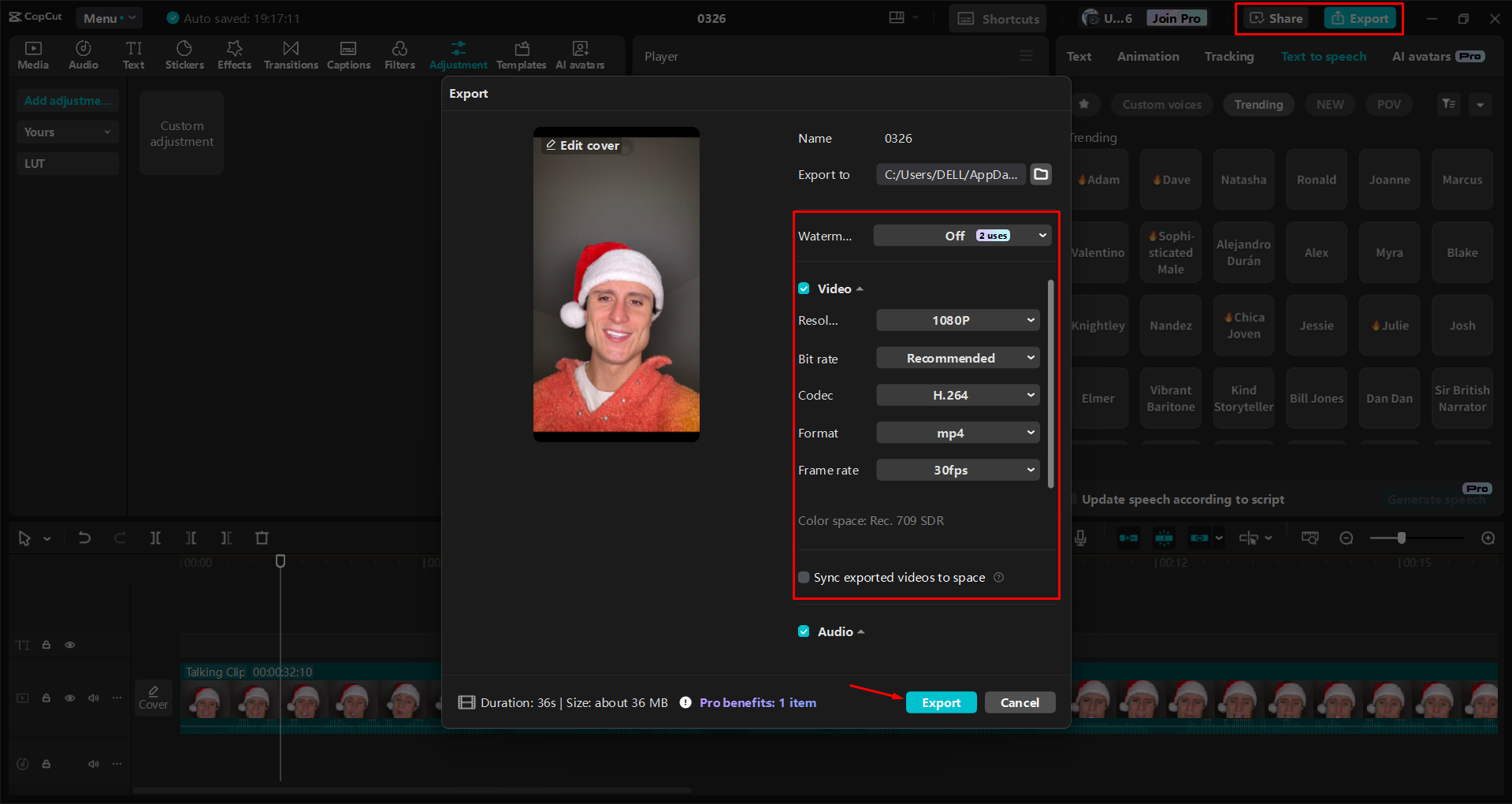 Mengekspor video dari editor video desktop CapCut