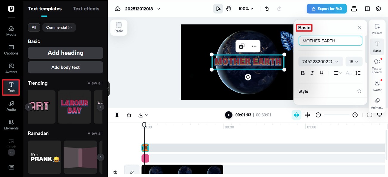 lisää tekstiä videoon pippit