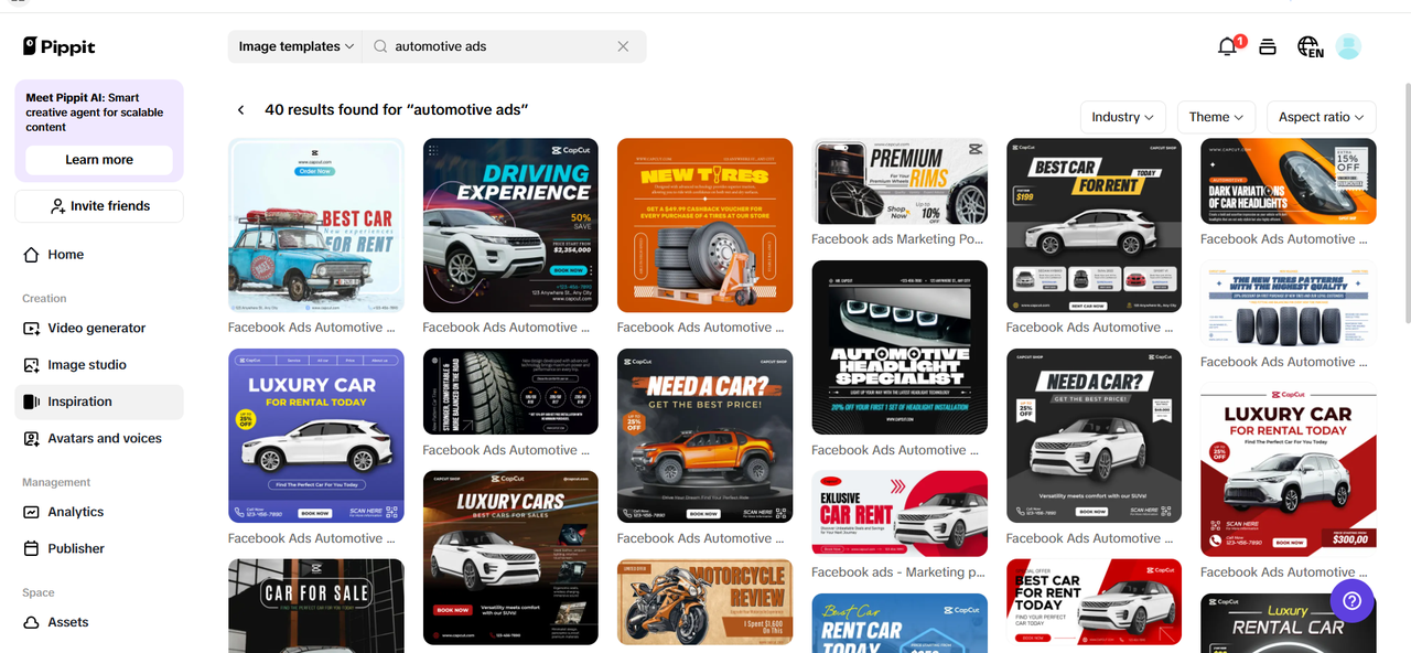 Automotive image ad templates