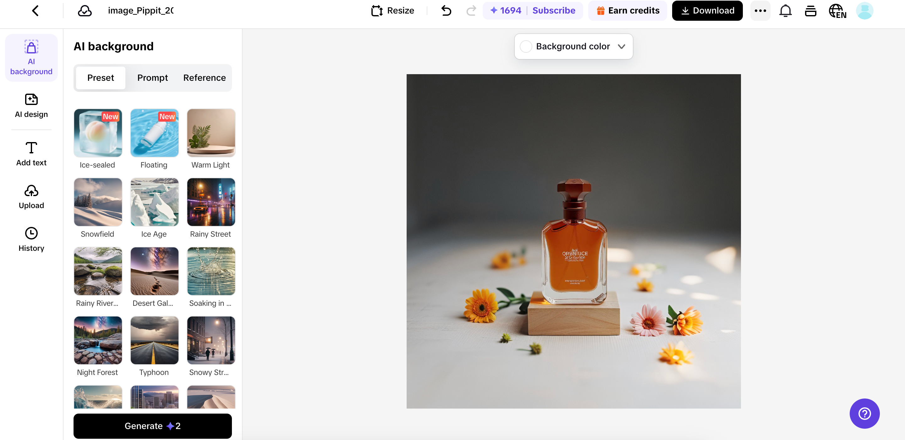 Personalize with AI background