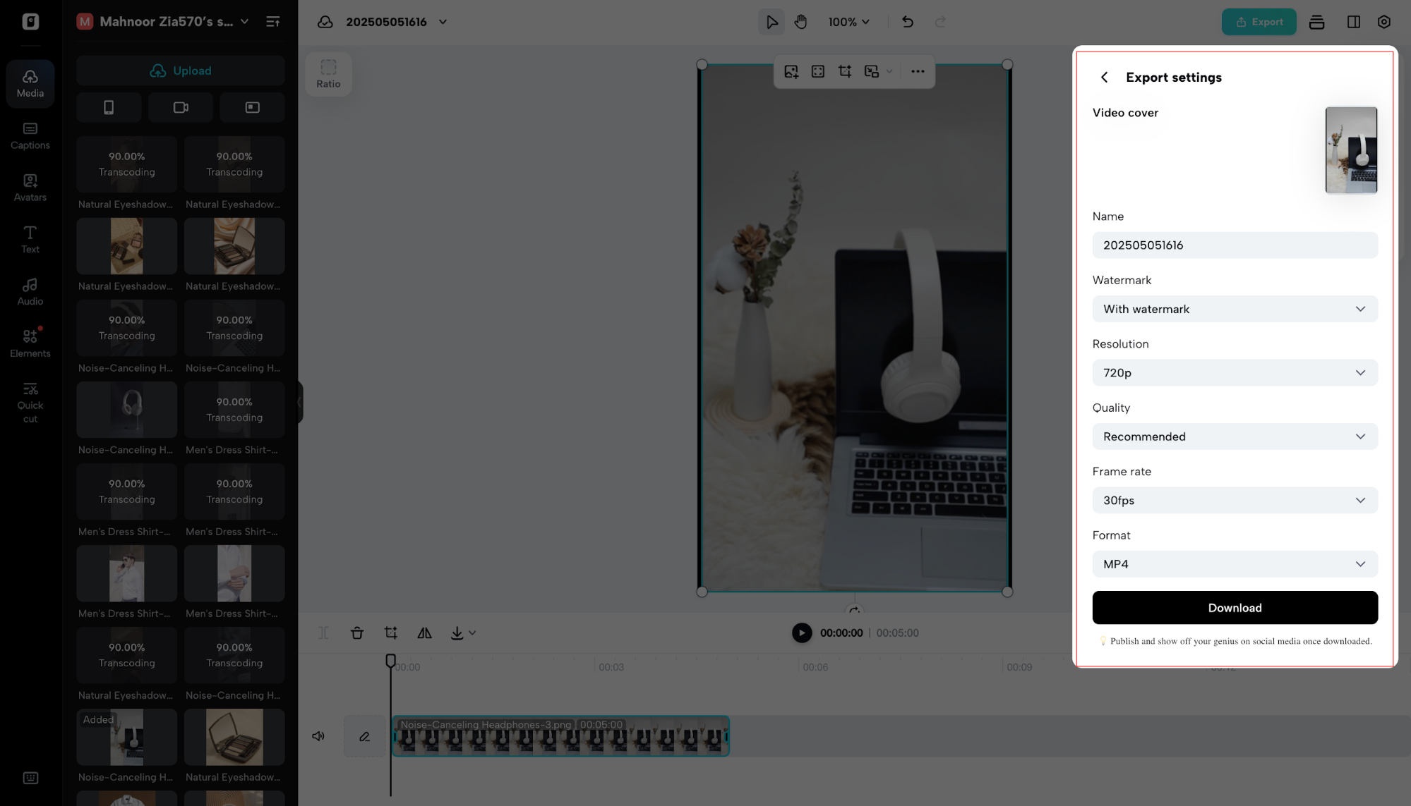 Export your result