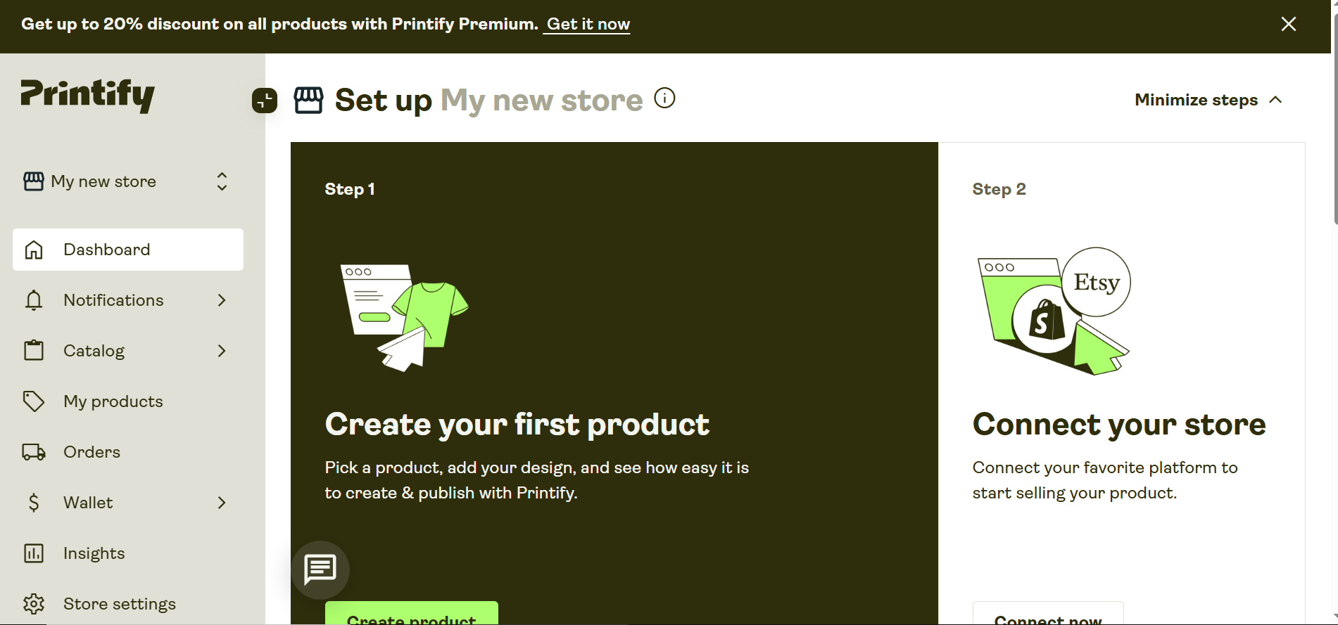 Printify home page