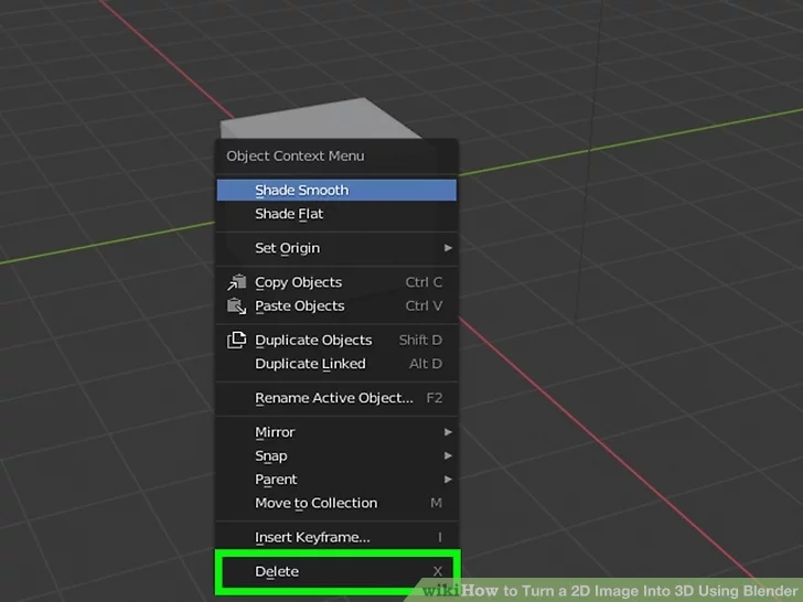 Delete the default cube in Blender