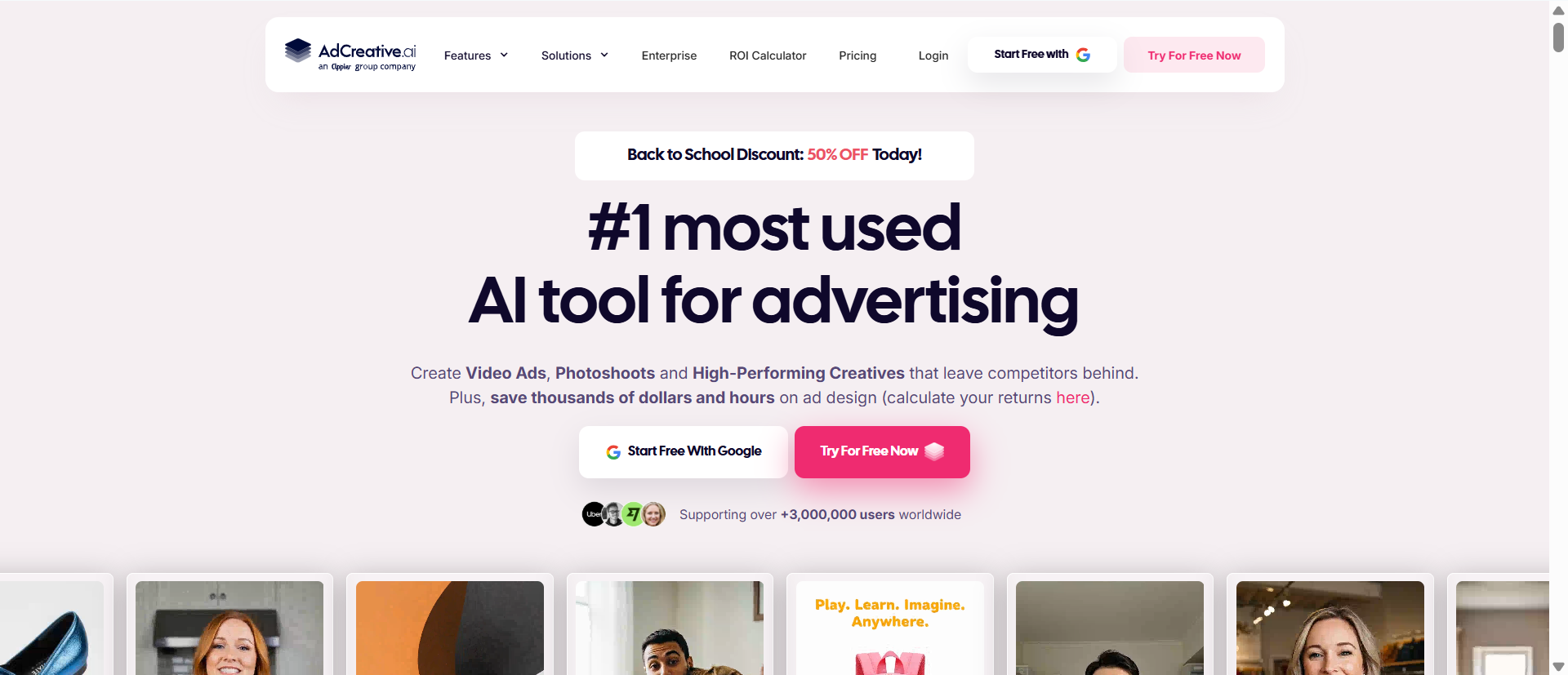 Interfaz de AdCreative.ai