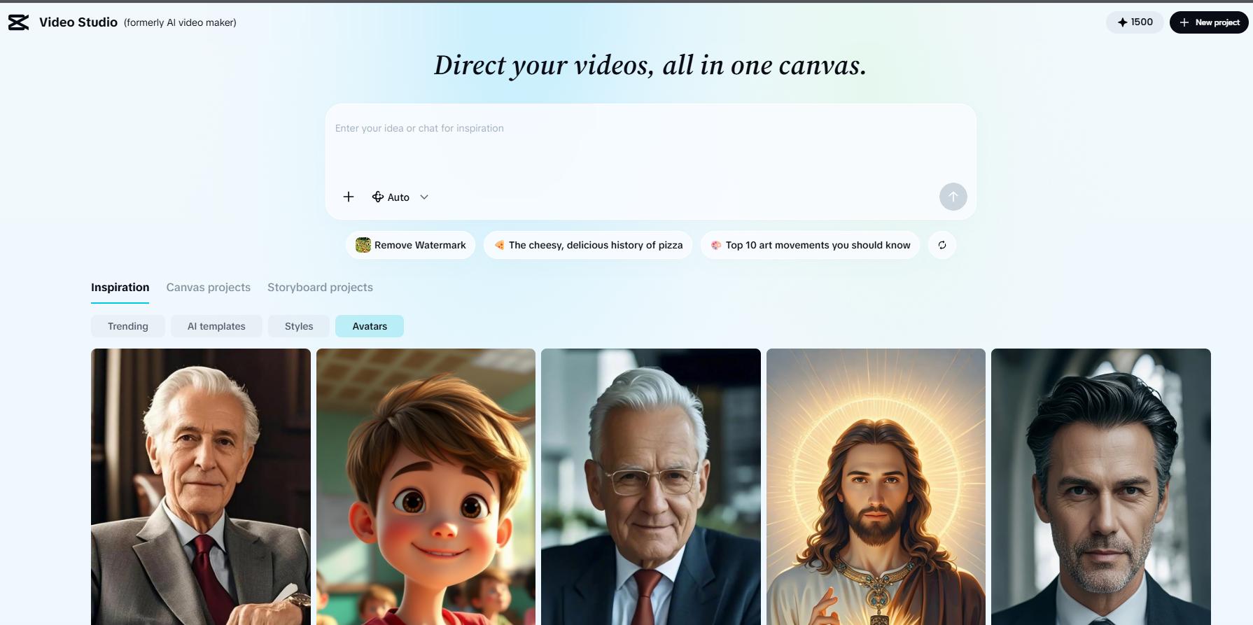AI avatar with script