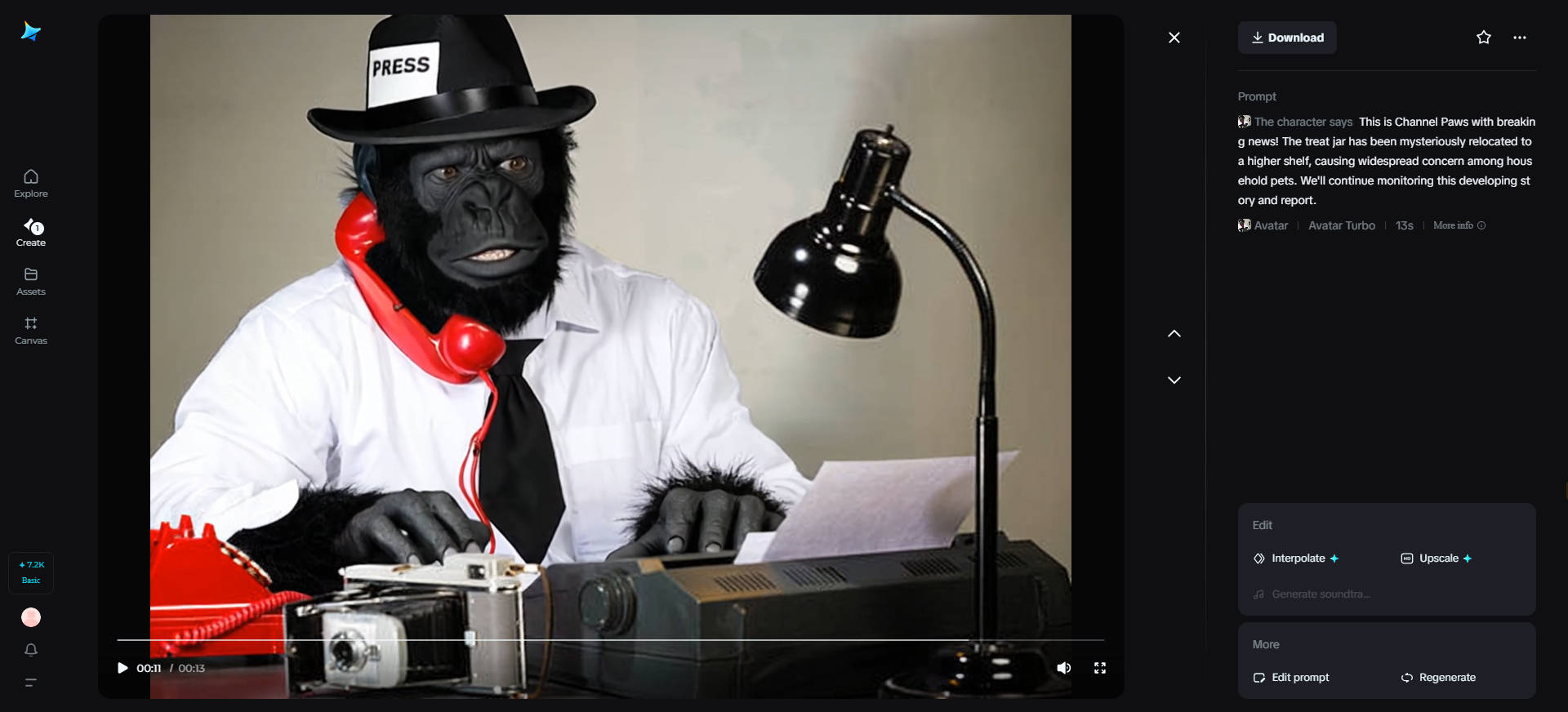 Animal news anchor