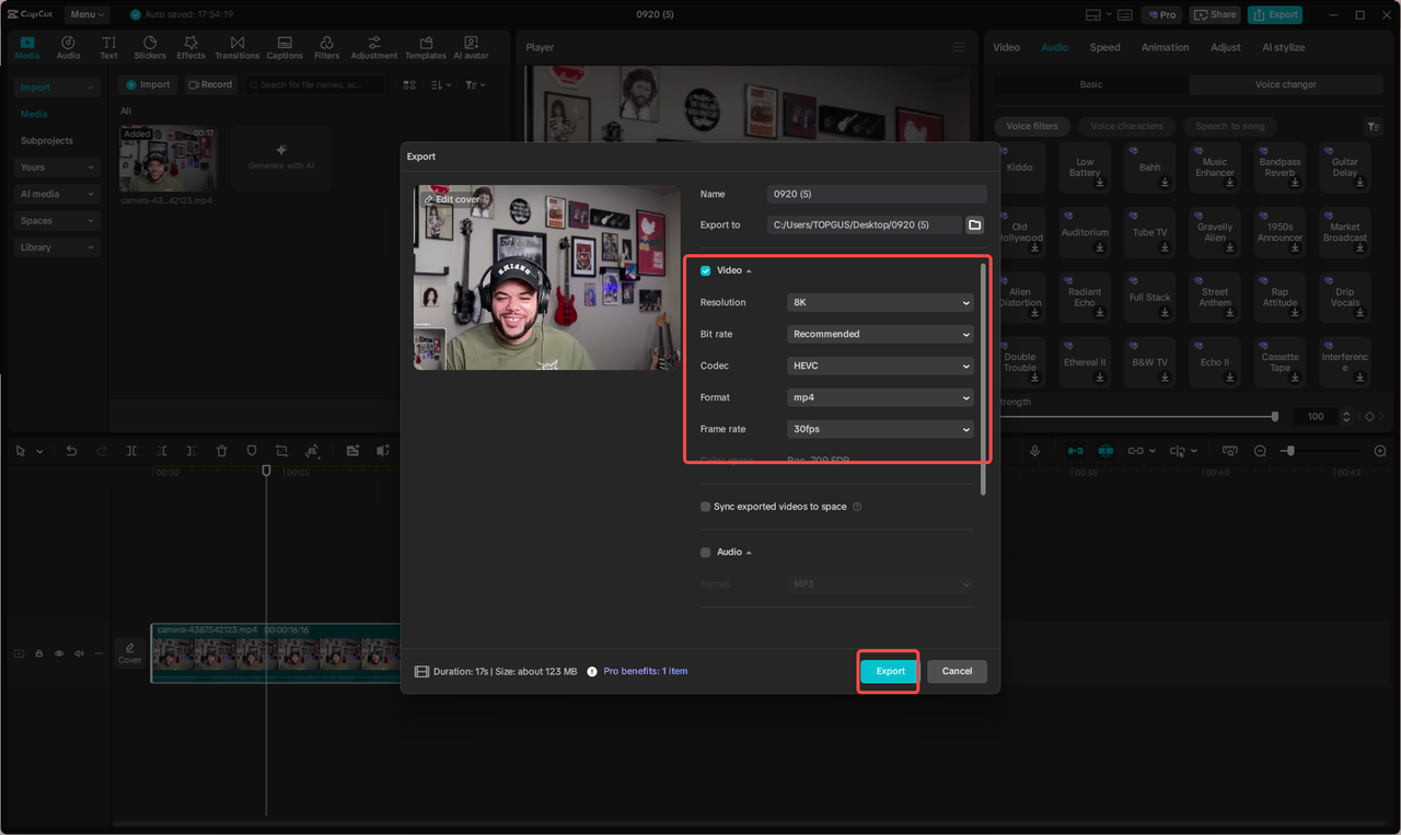 Export your video