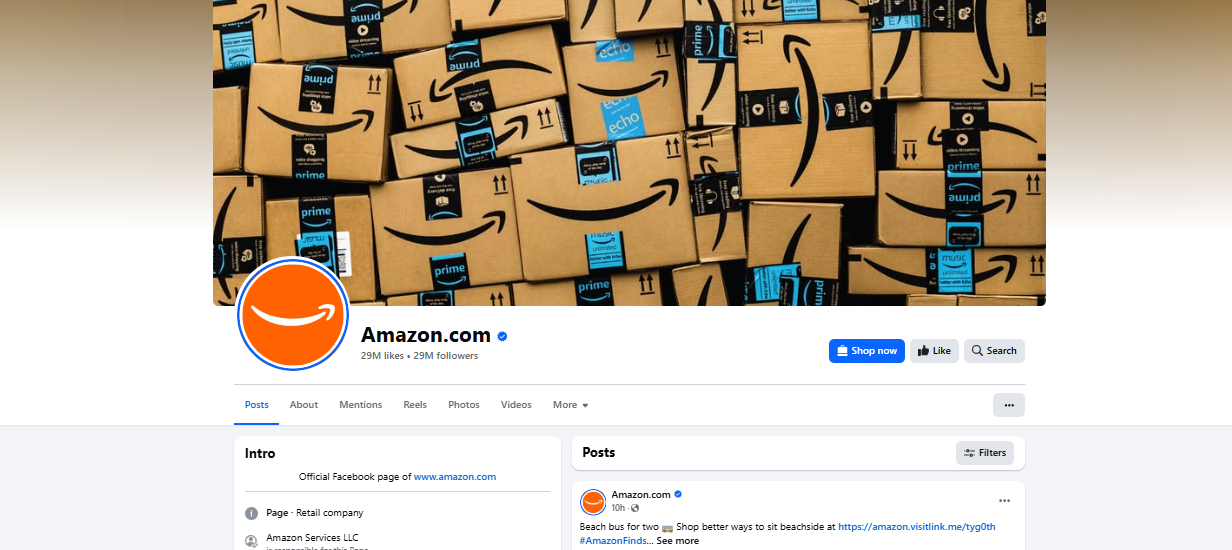 Exemplo de marketing da Amazon
