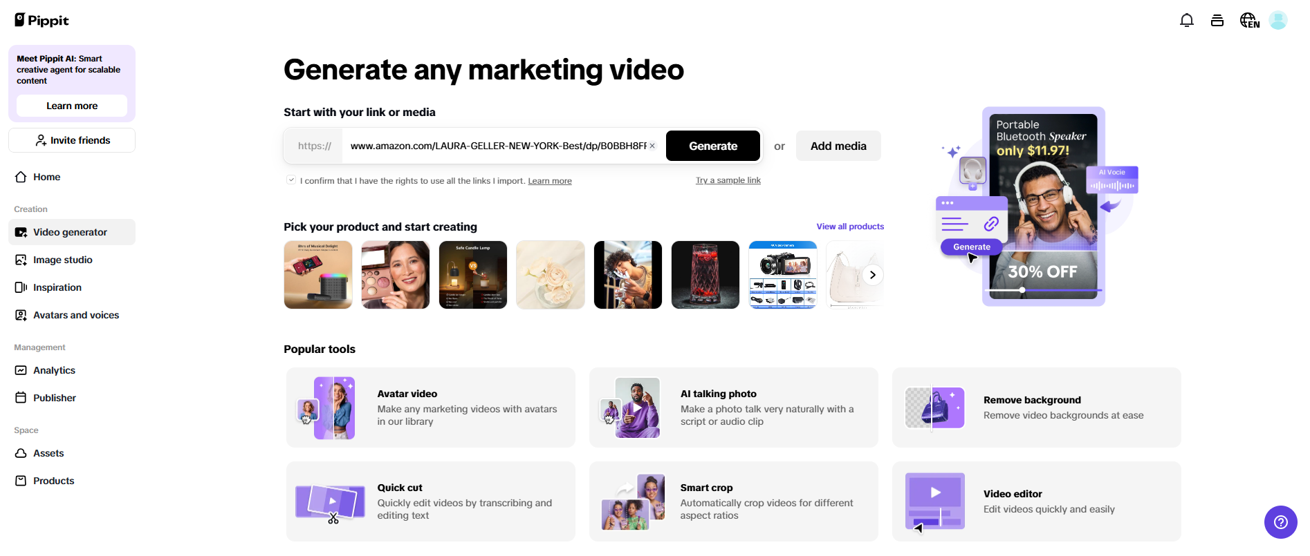 One-click video creation