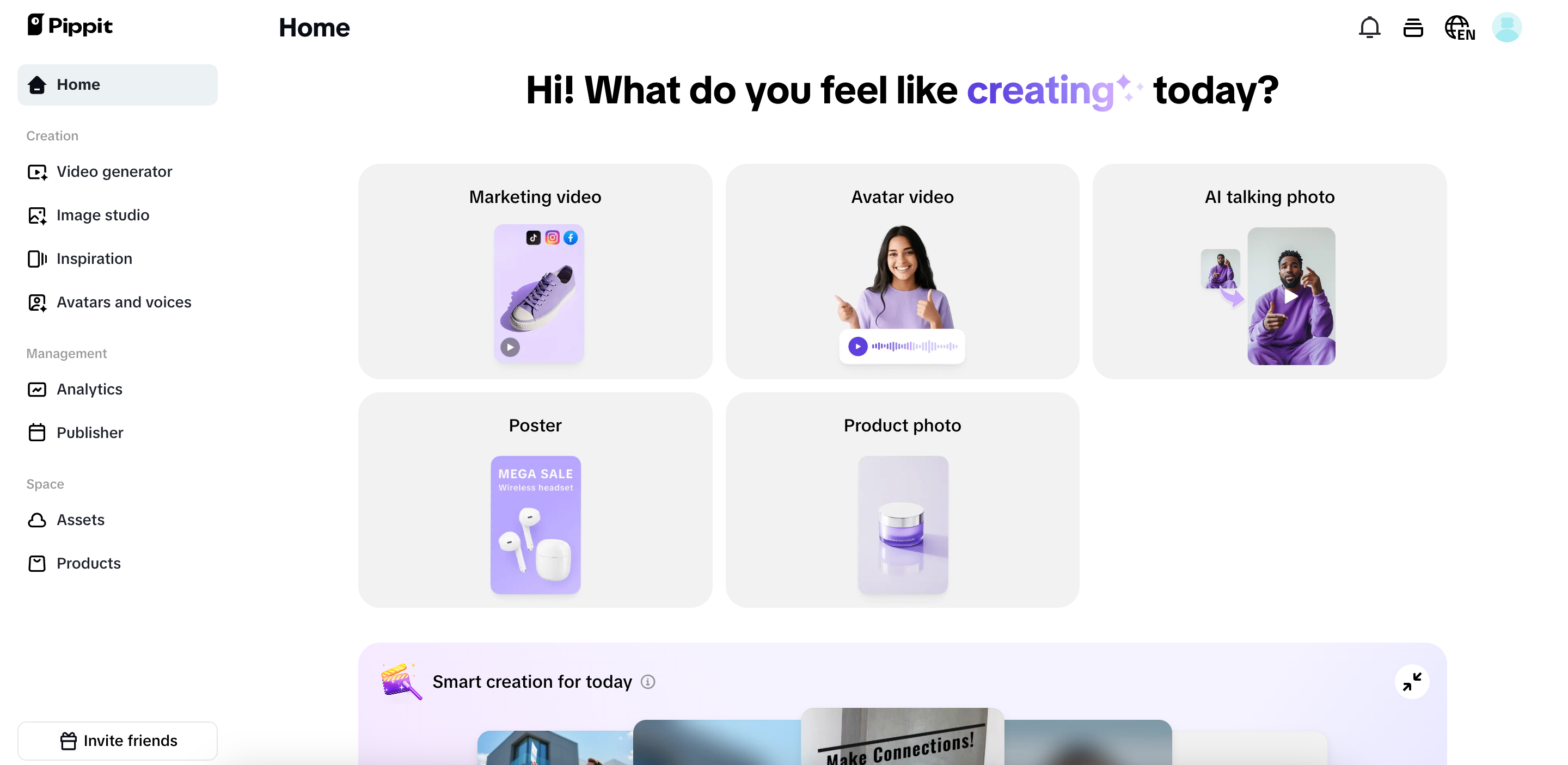 Pippit interface