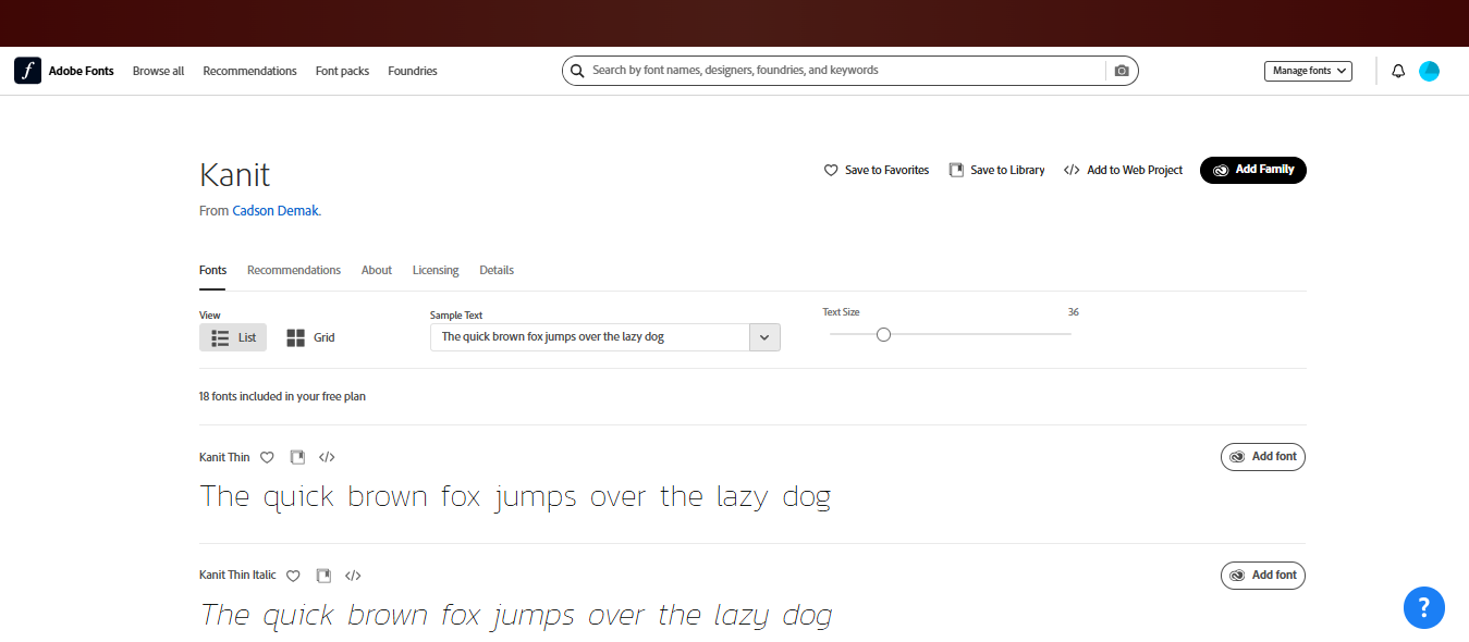 Font Adobe