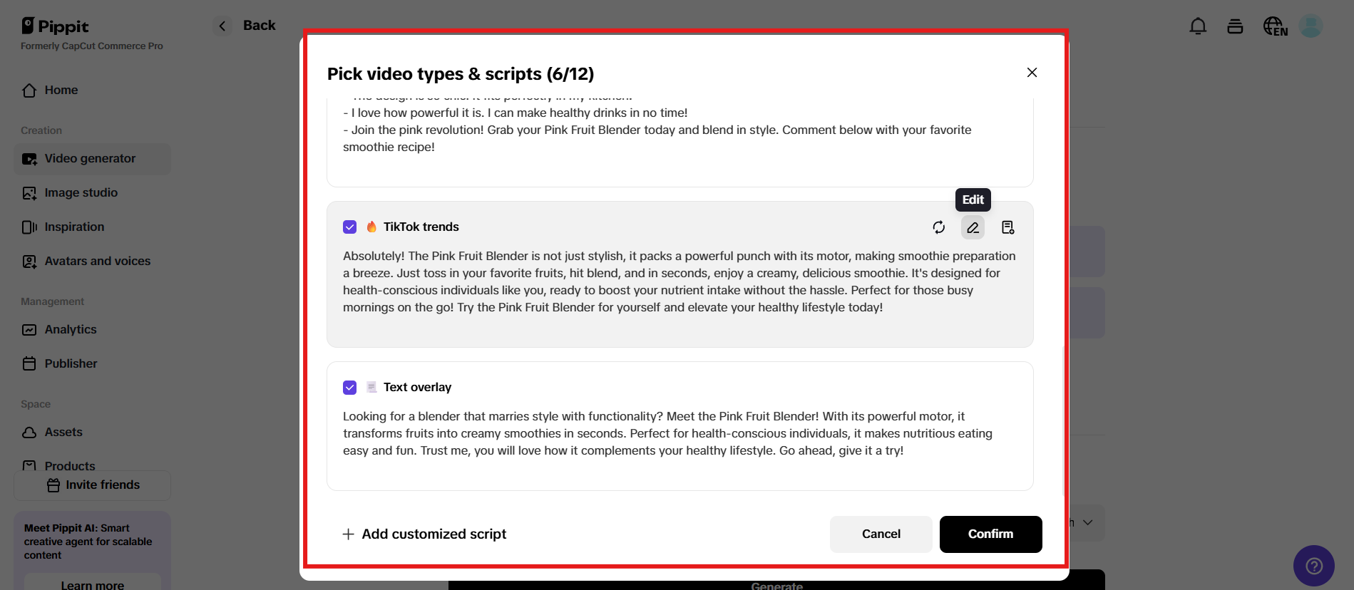 Refine and customize your script