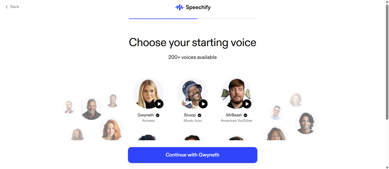 Speechify's interface
