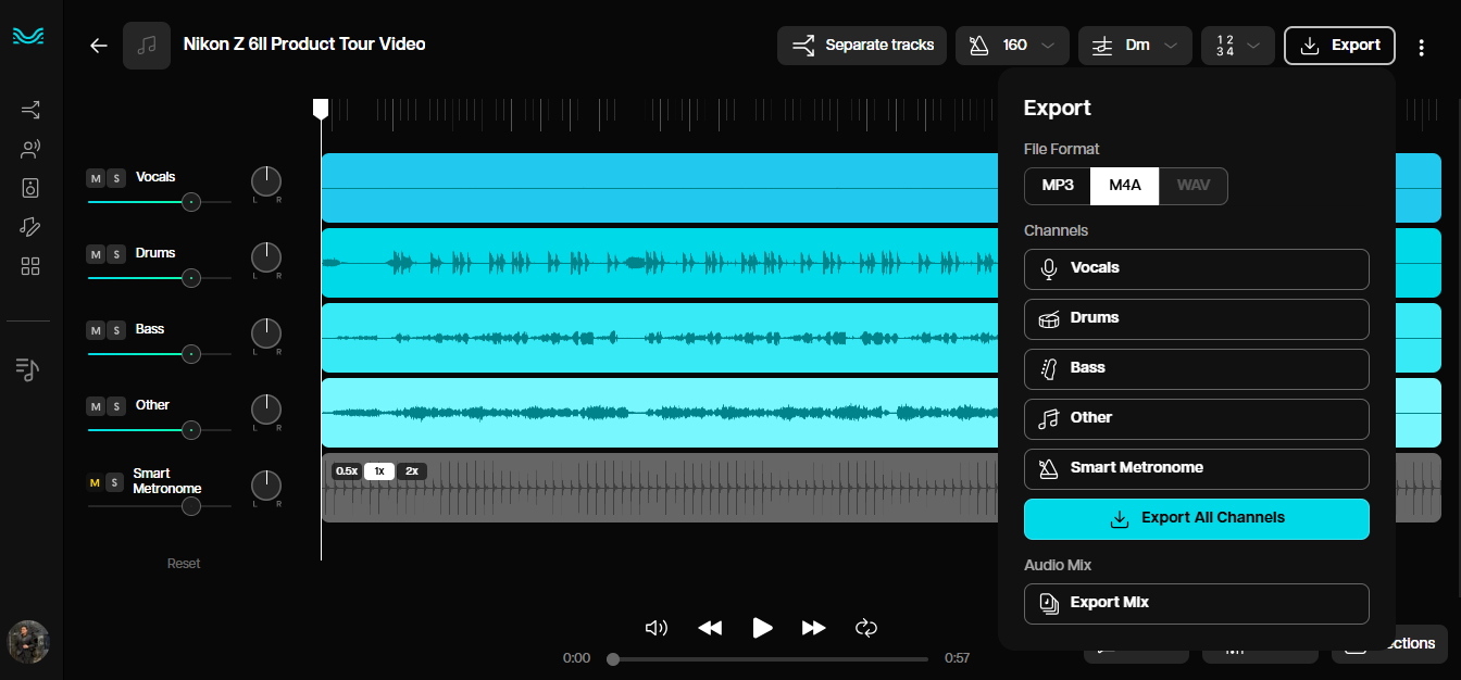 Export track