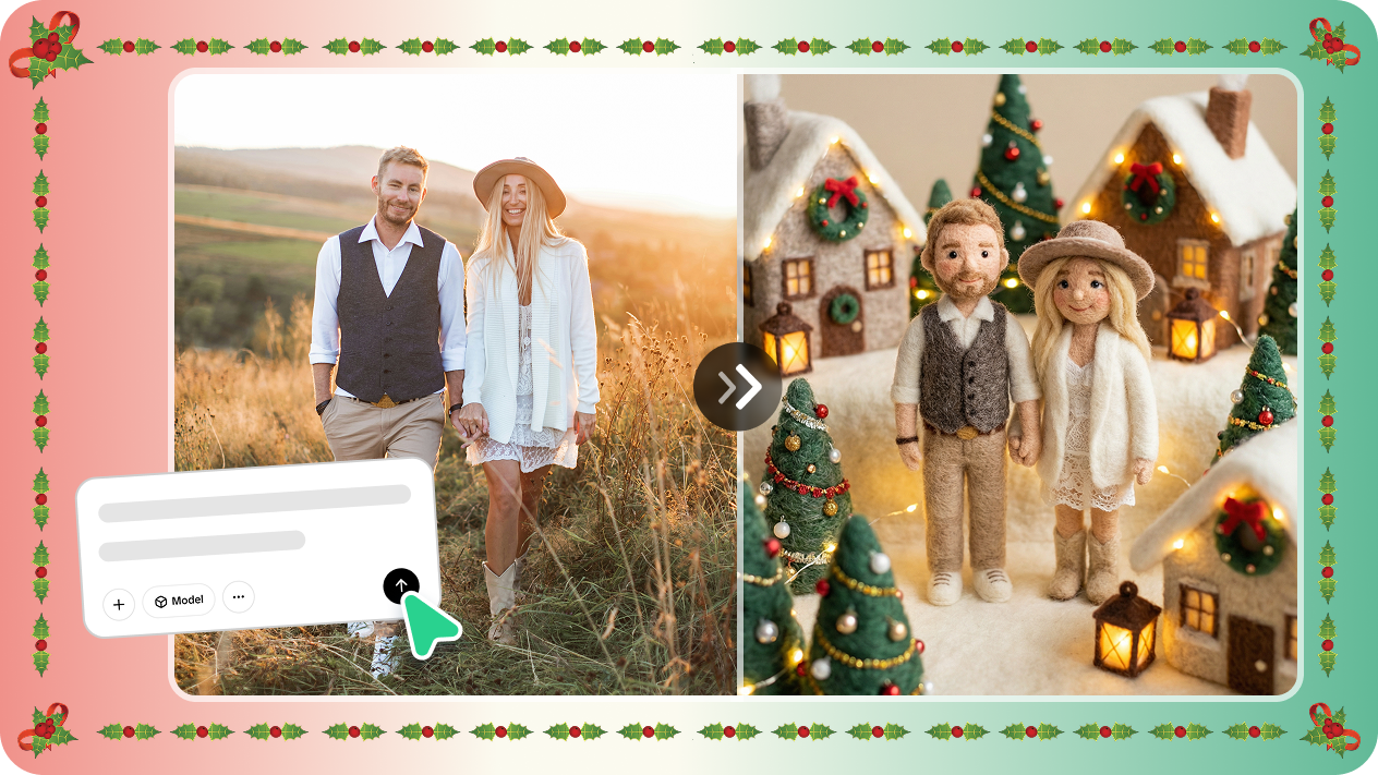 photos to wool-felt Christmas art