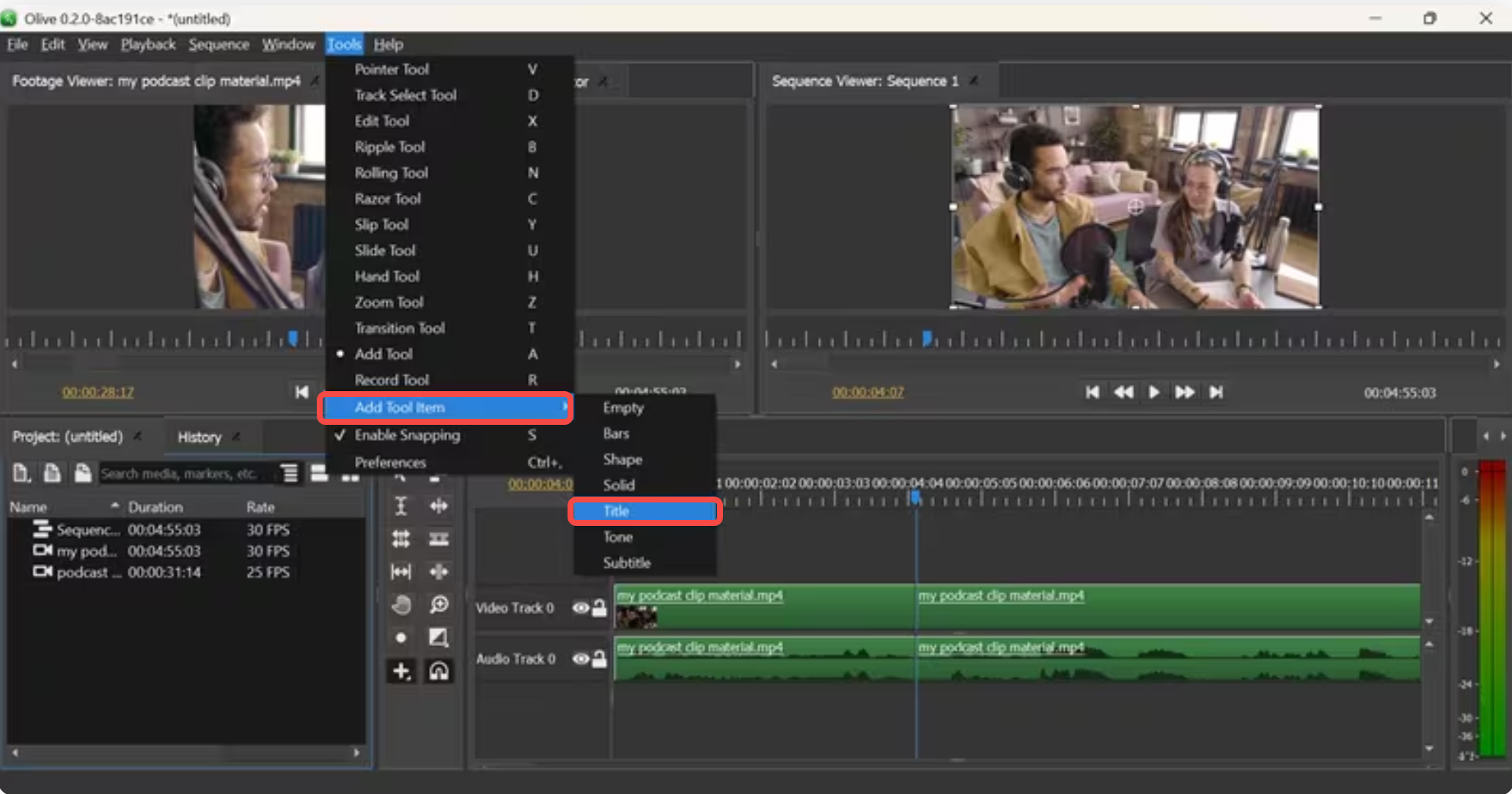 Exporting the video in HD from Olive video editor