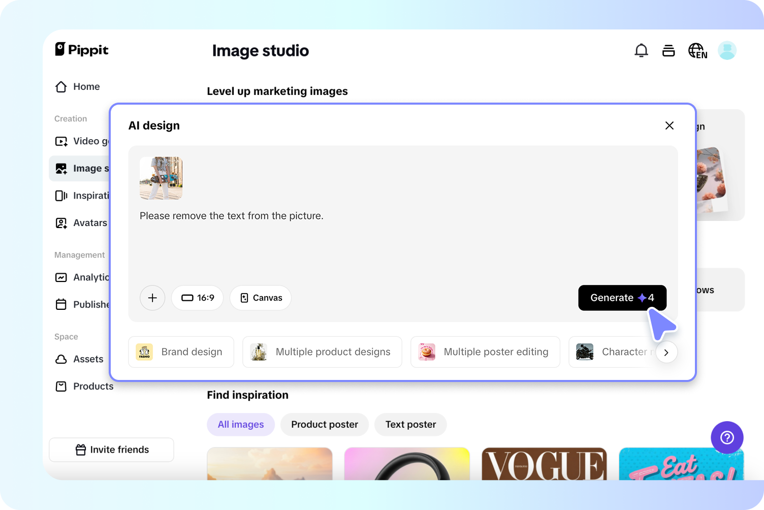 Removing text from image