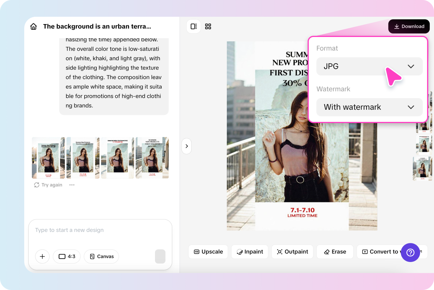 Modifica di più e scarica.