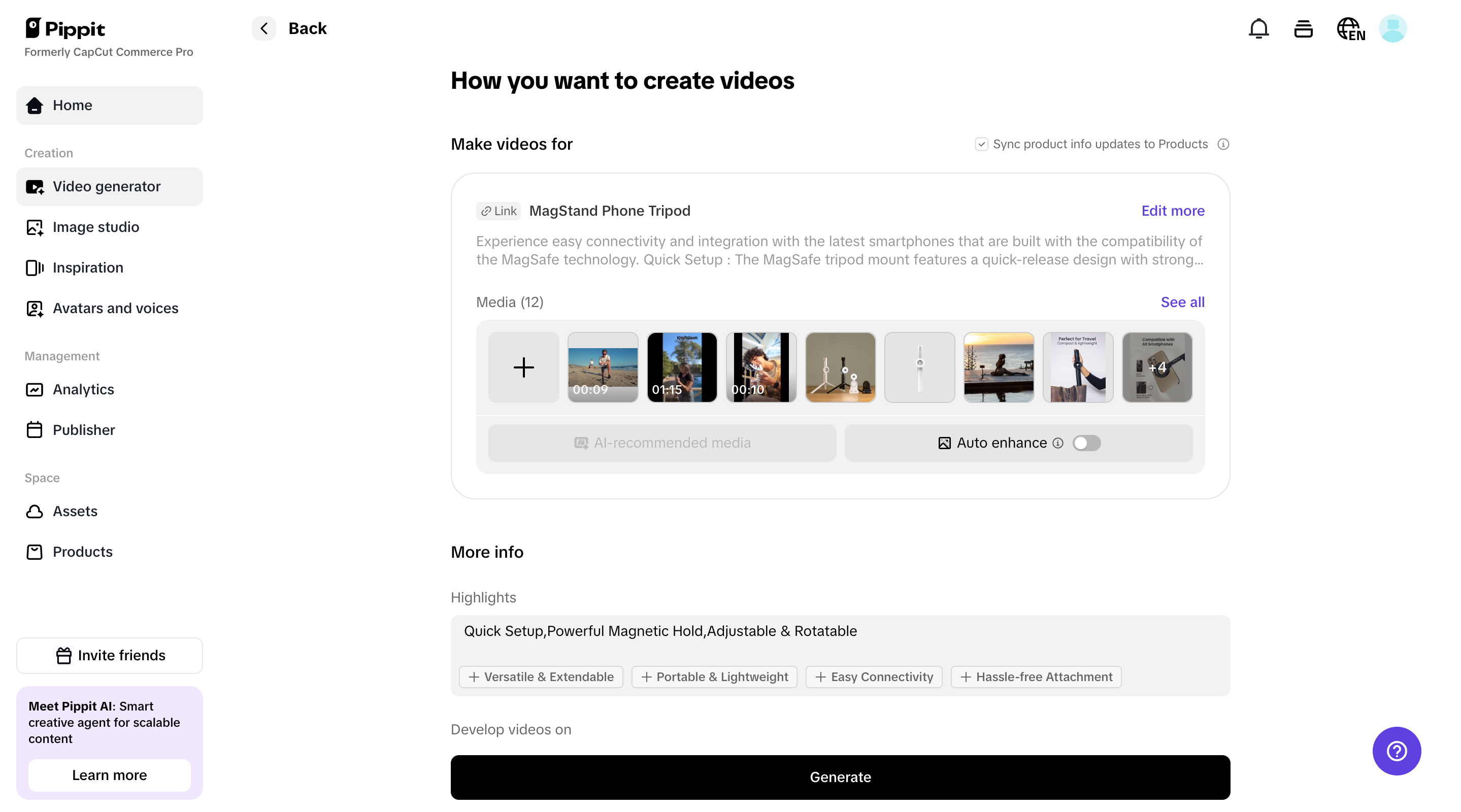 Destaque automatizado de produtos