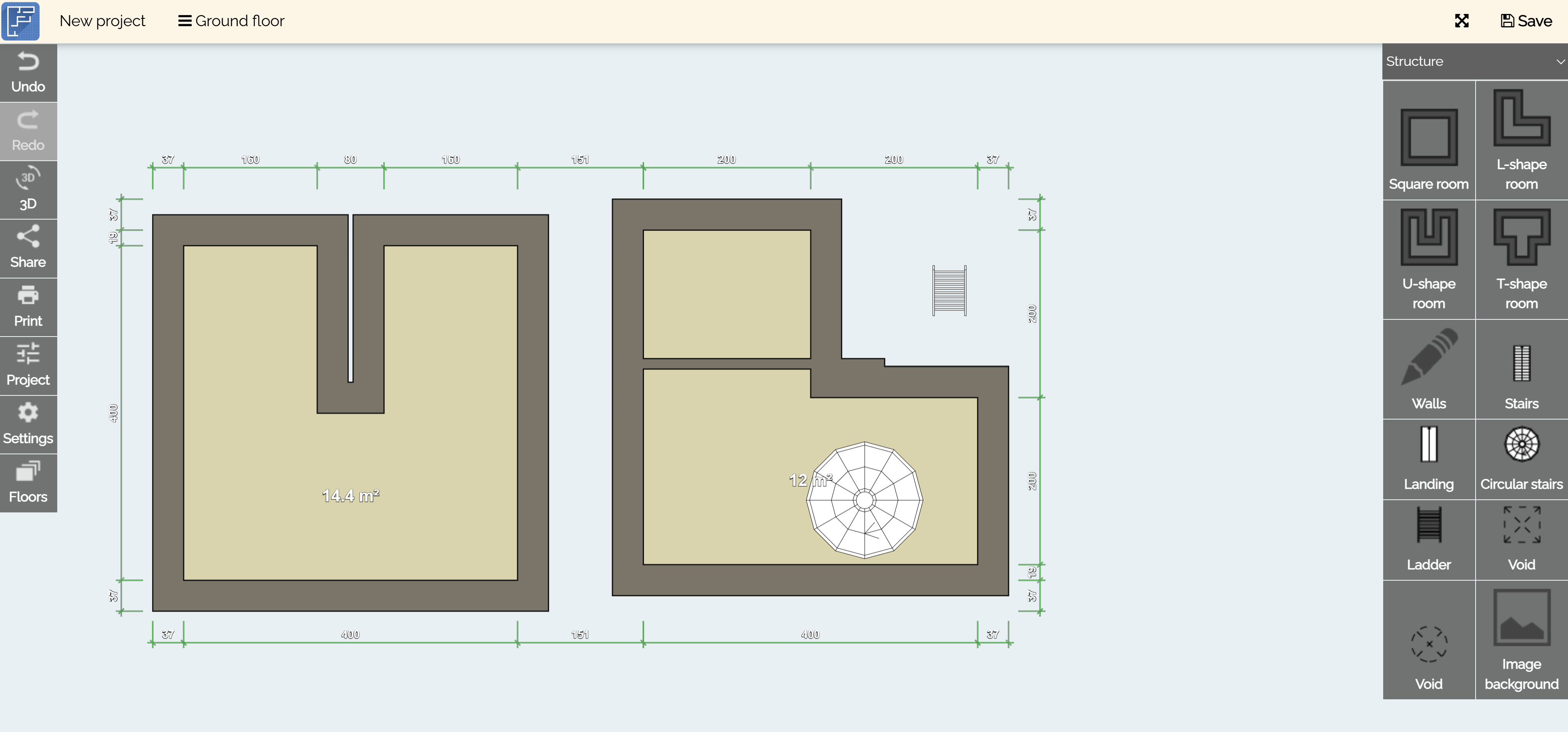 Vloerplan generator voor huizen