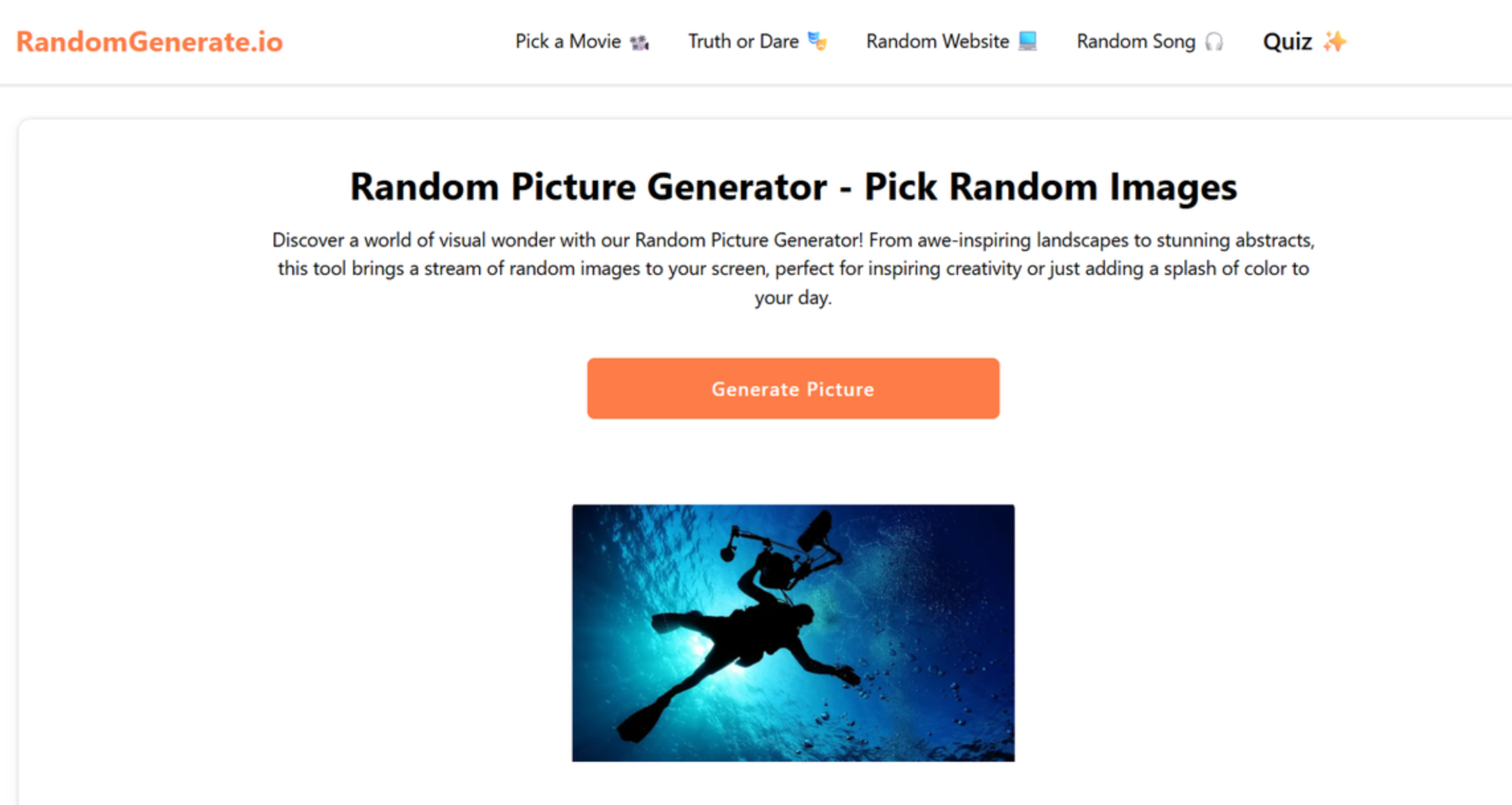 RandomGenearte.io - an easy-to-use random picture generator AI