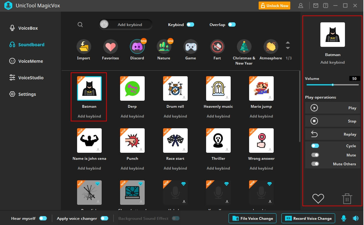Interface of UnicTool MagicVox - another free RVC voice changer