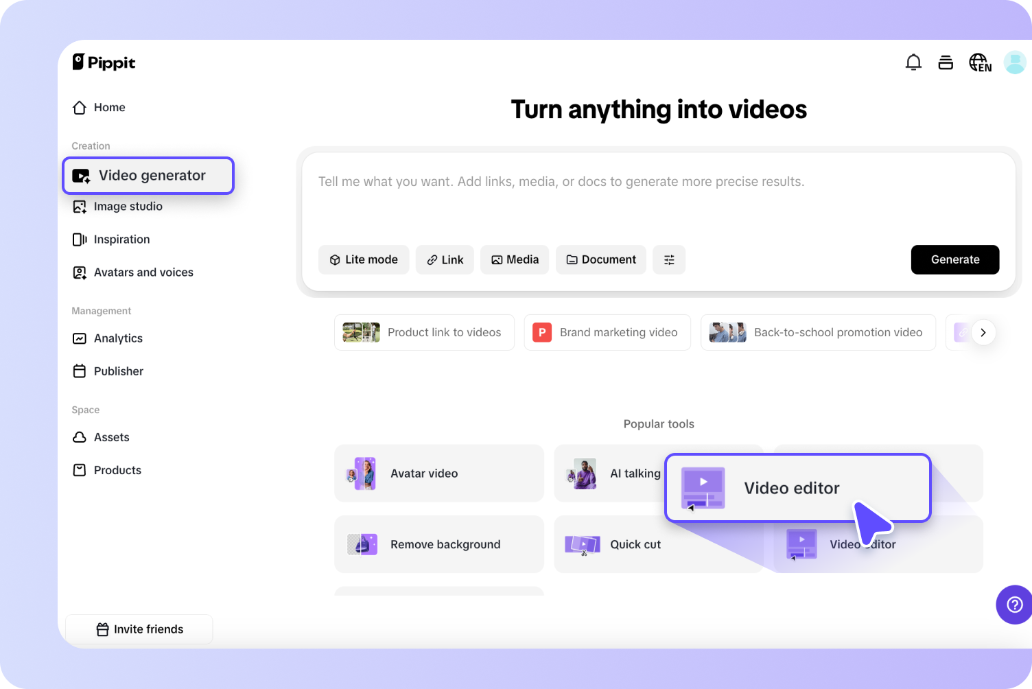 Upload video for time lapse effect
