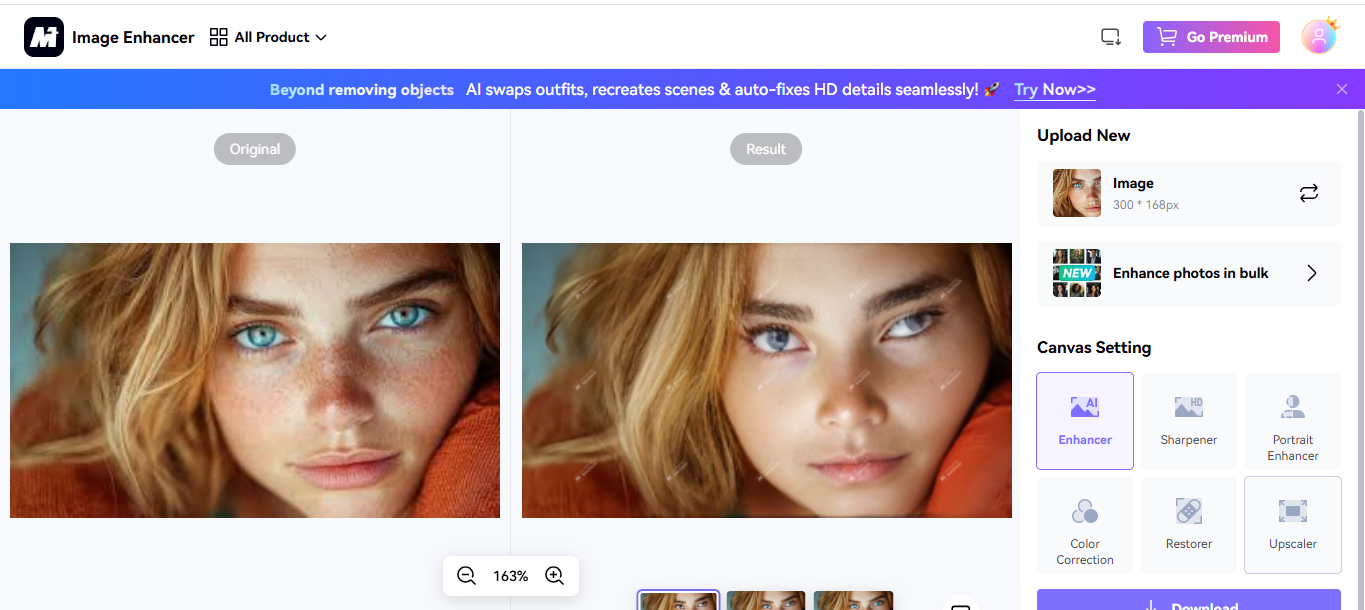 Interface de Media.io - meilleur nettoyant photo automatique en ligne gratuit