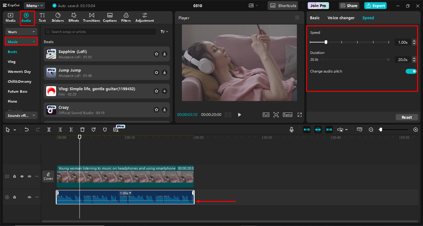 Hinzufügen und Anpassen des Titels im Video mit dem Capcut-Desktop-Video-Editor