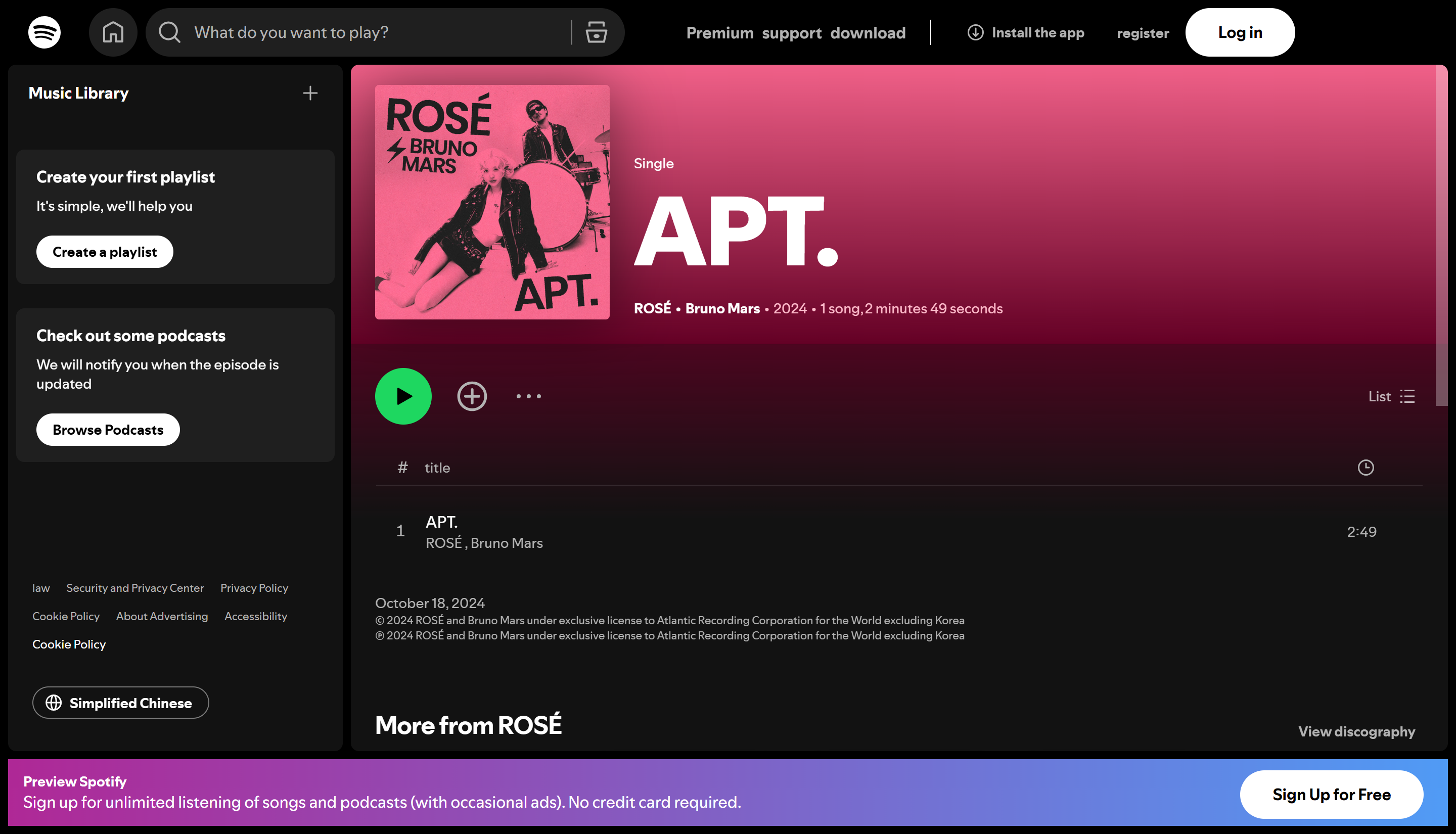 Las 50 mejores canciones de Spotify: APT.