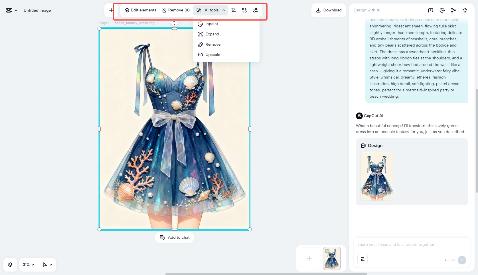 Refine with AI editing tools