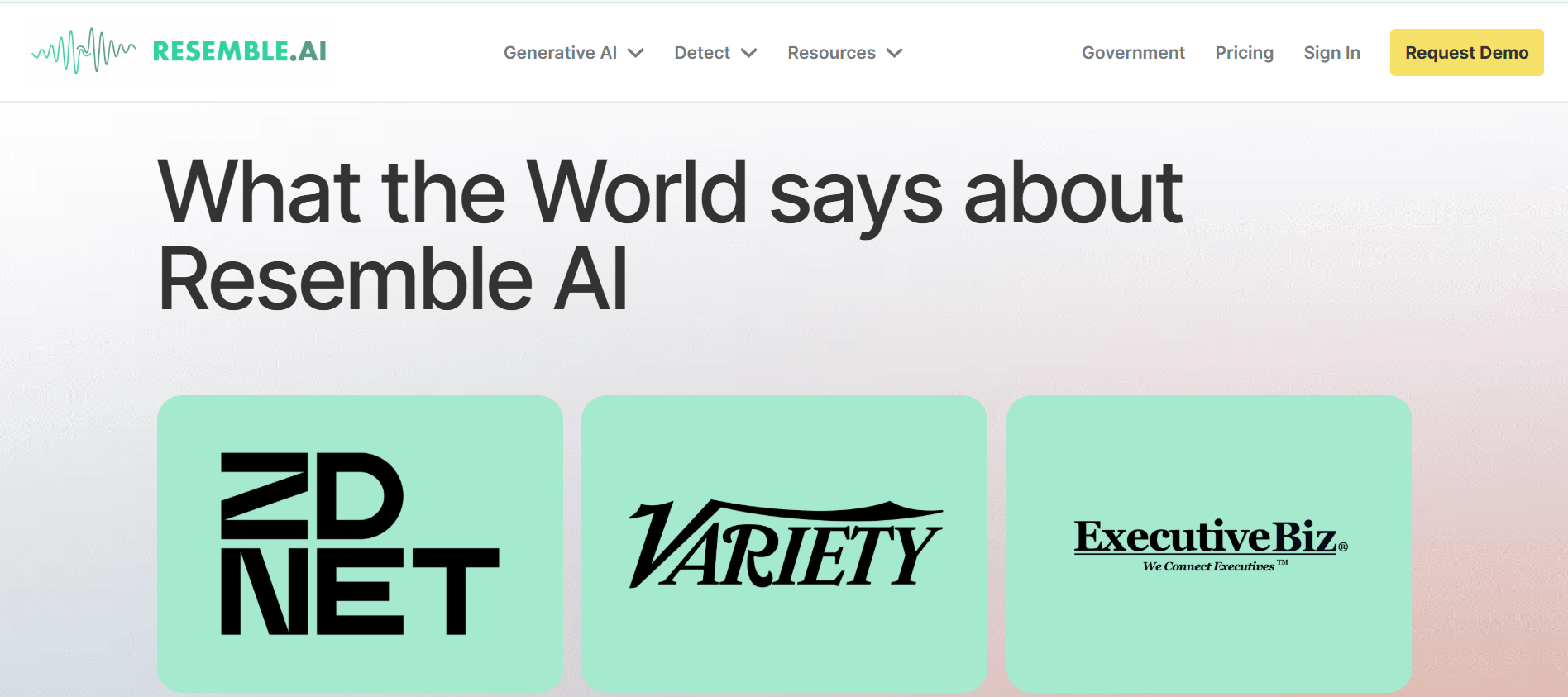 Interface of Resemble AI - free text-to-speech converter