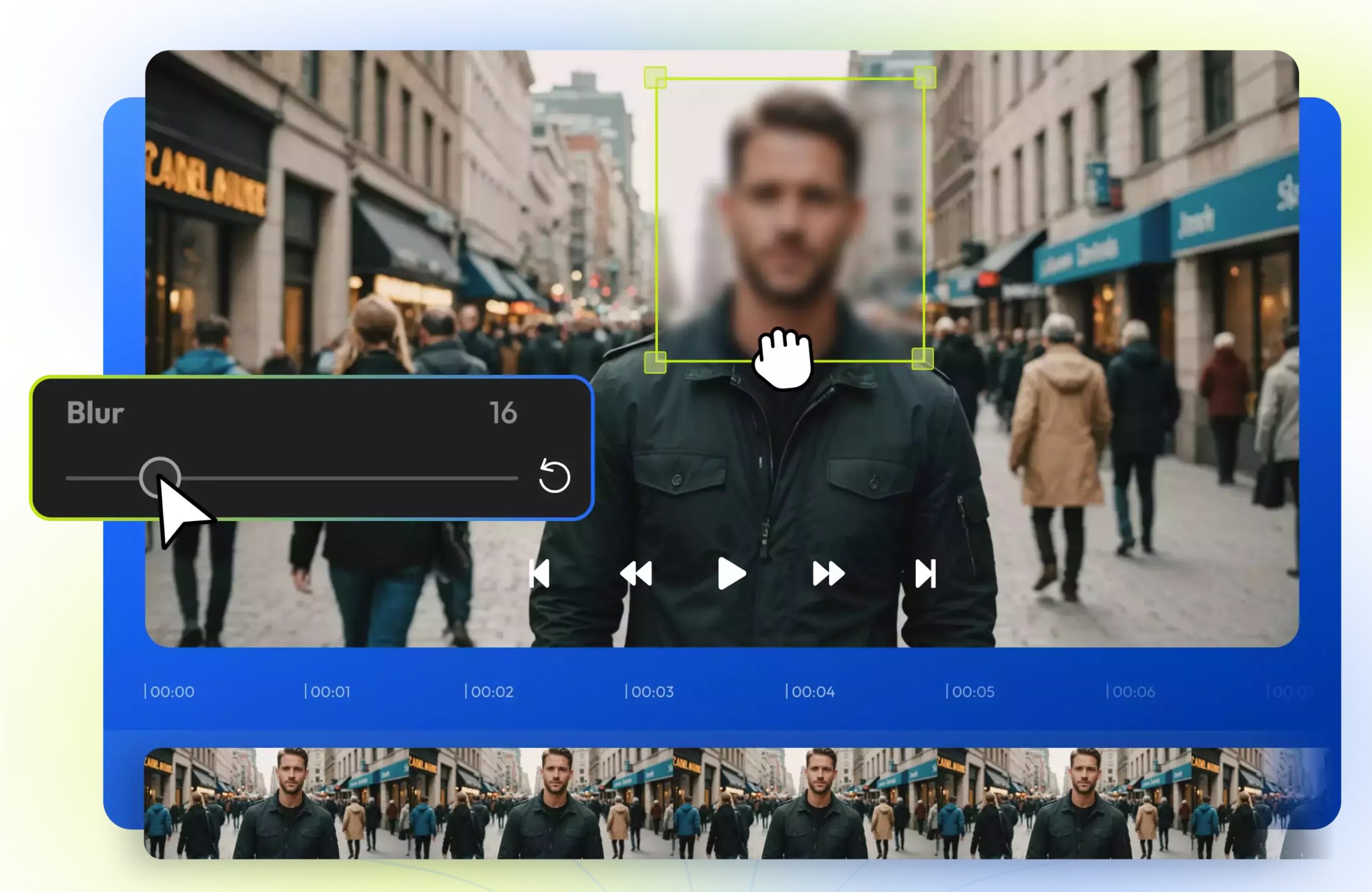 Interface of Flixier - a user friendly tool to blur face in video online
