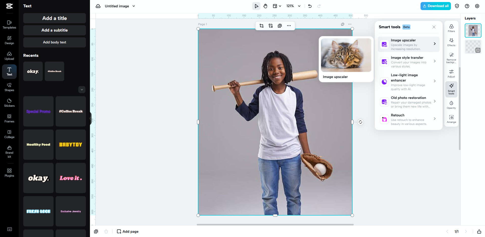 Interface de CapCut Web - une autre façon de retoucher instantanément des images