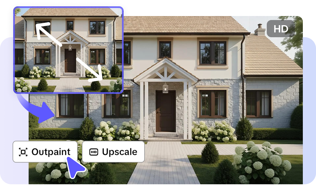 Refine exterior elements using smart AI editing