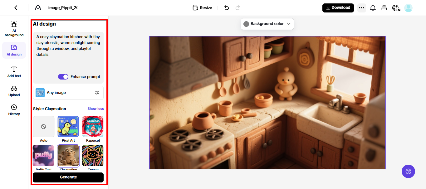 Create a claymation artwork