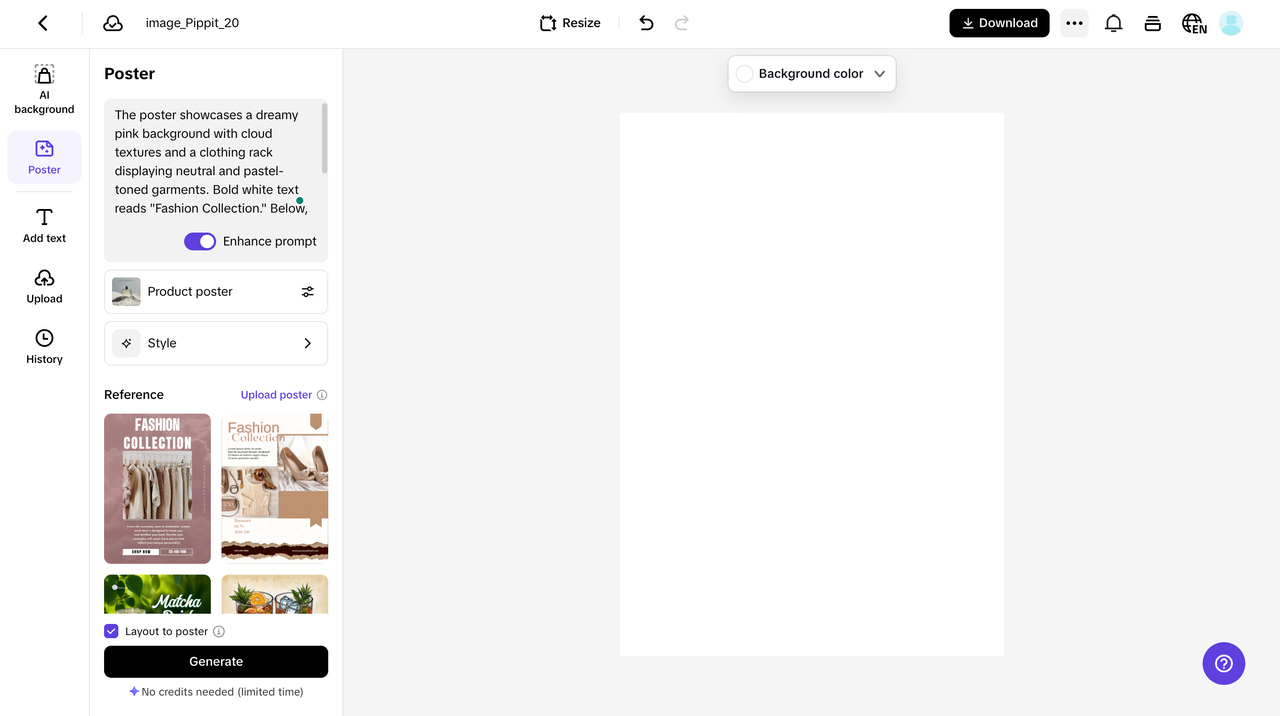 Write prompts to generate posters
