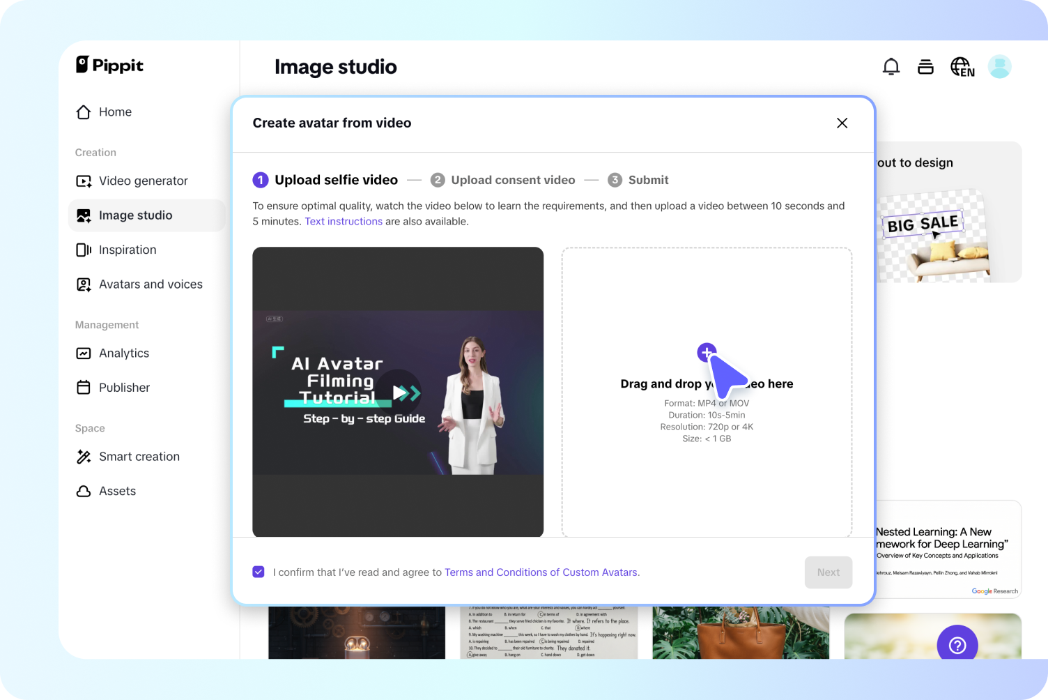 Give consent video and submit