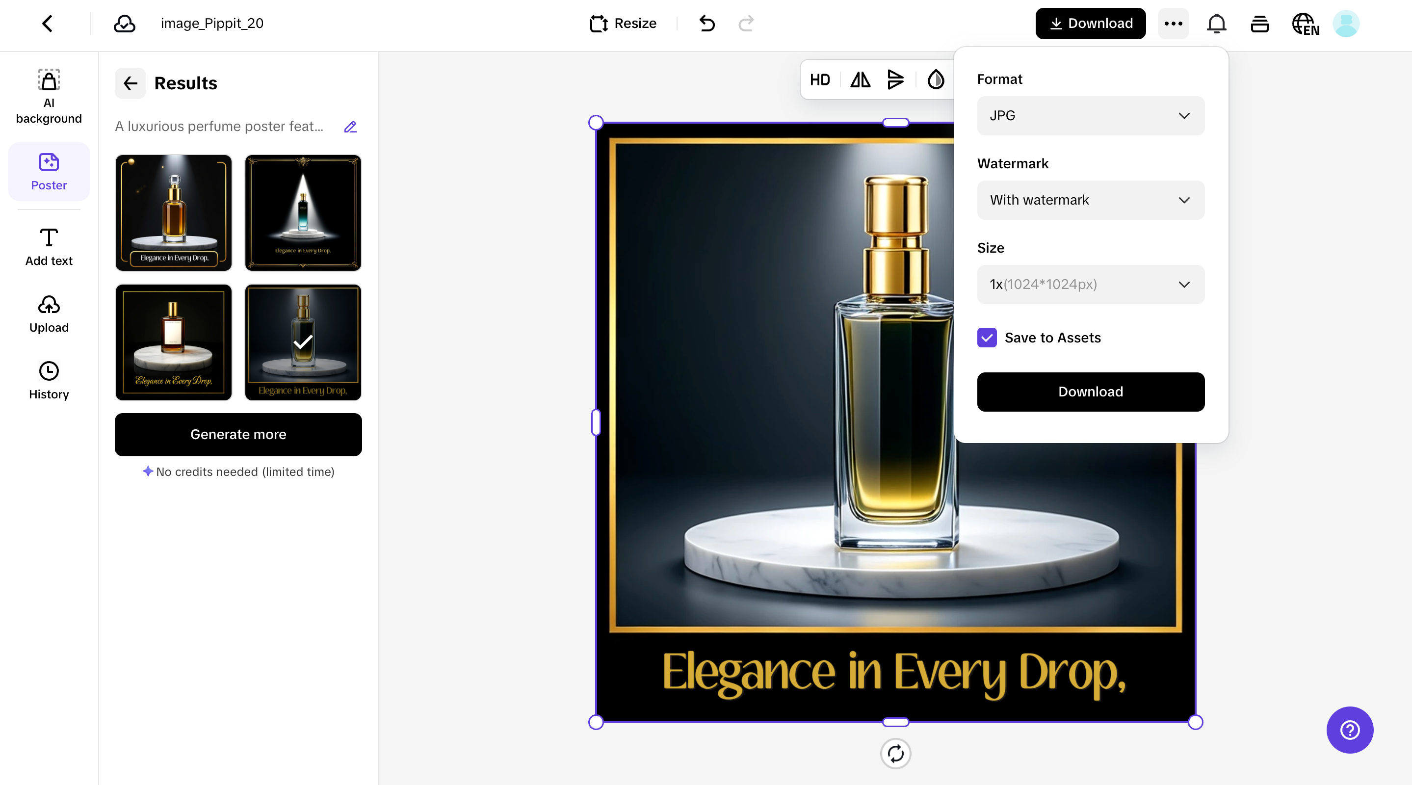 Finalize and export your poster