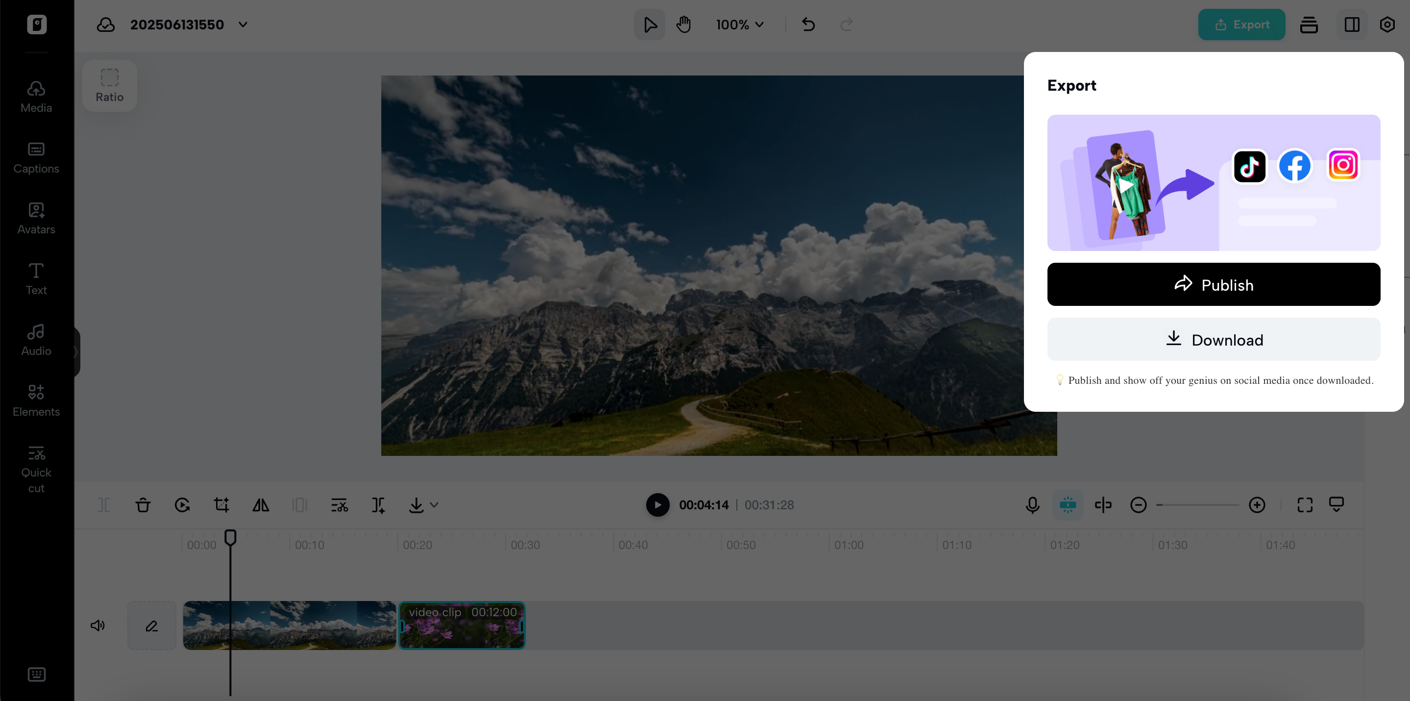 Export and share your videos