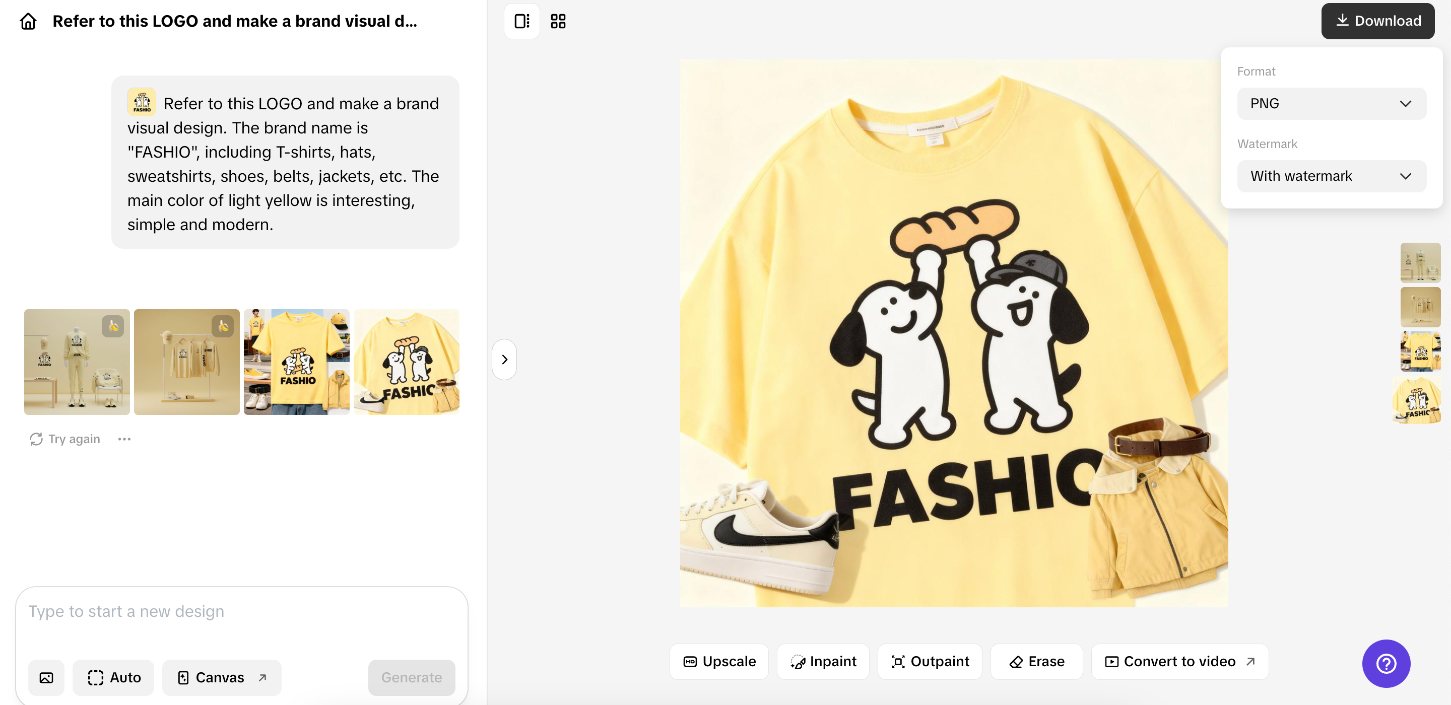 Eksport reka bentuk yang telah anda cipta