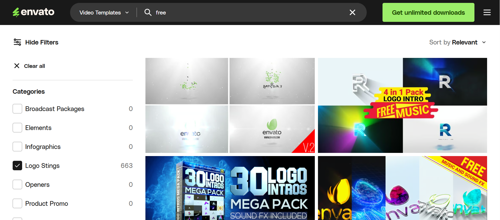Elemen Envato - platform sumber terbuka untuk memuat turun templat logo Selepas Kesan percuma